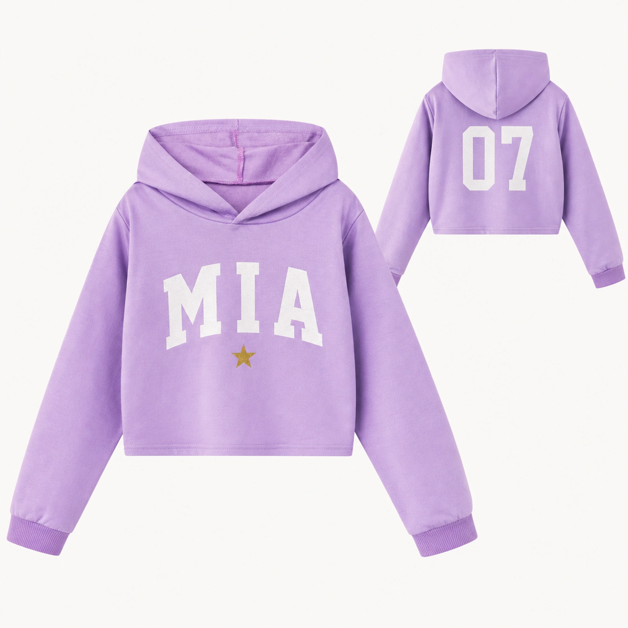 Custom Girls Cropped Hoodie with sample personalization