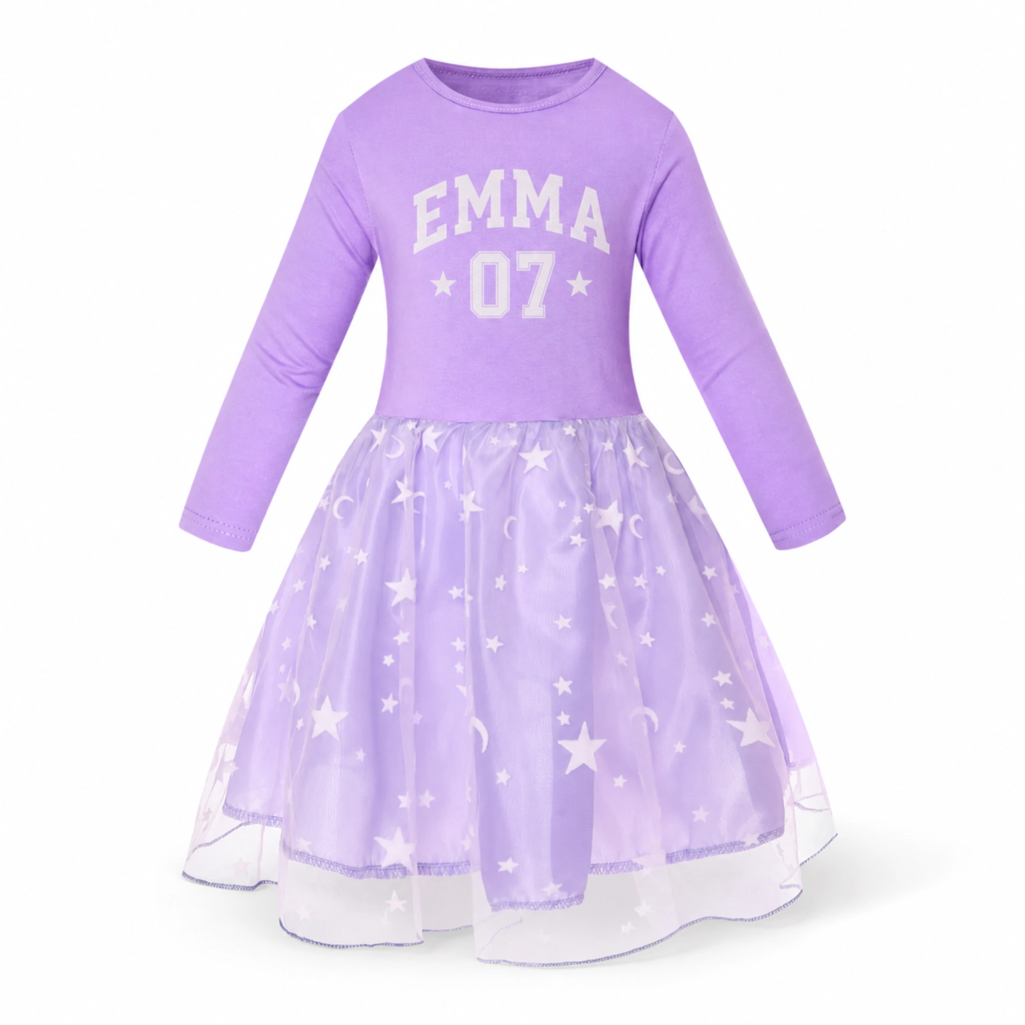 Custom Girls Long Tulle and Star Skirt Styles with sample personalization