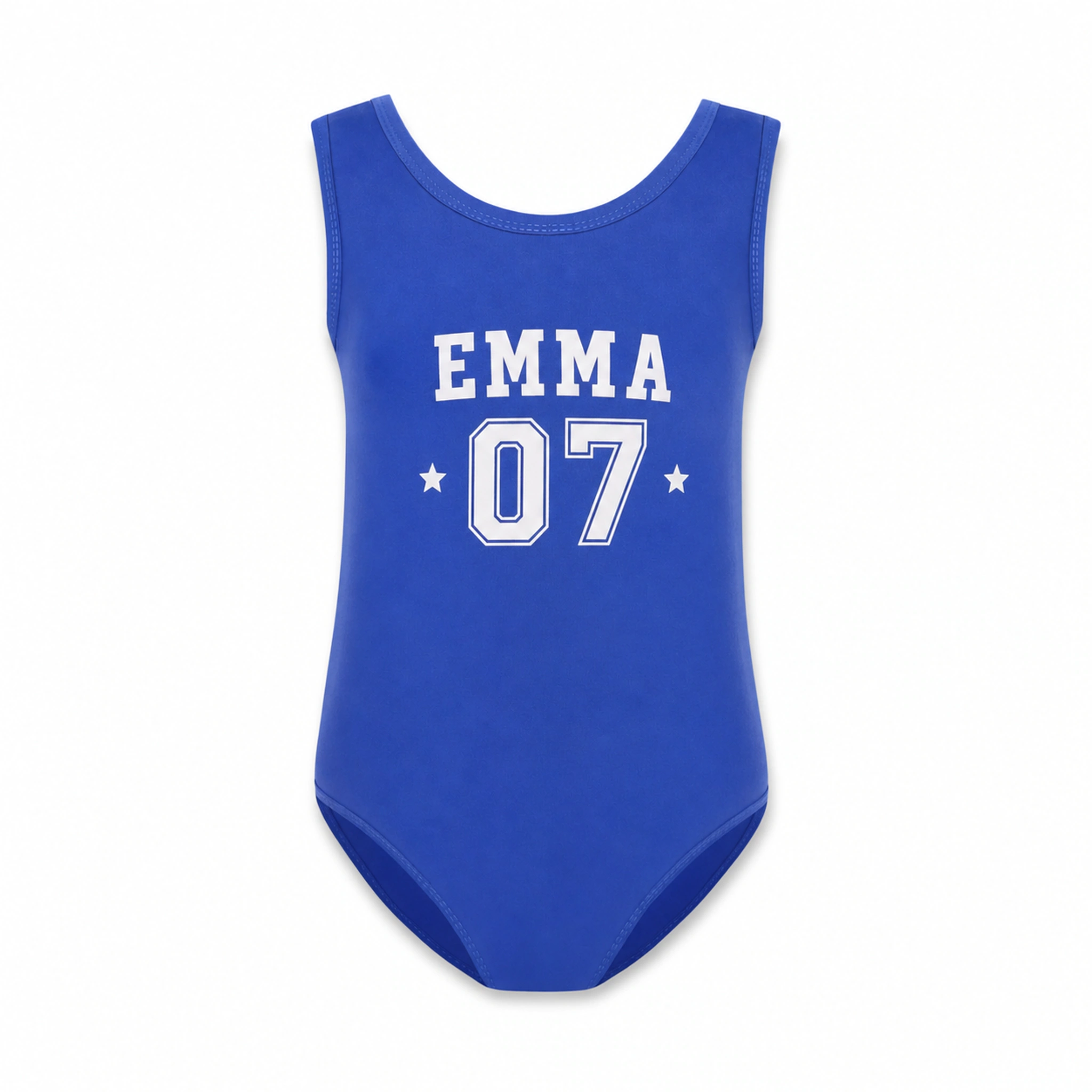 Custom Girls Ruffle-Hem One-Piece Swimsuit with sample personalization