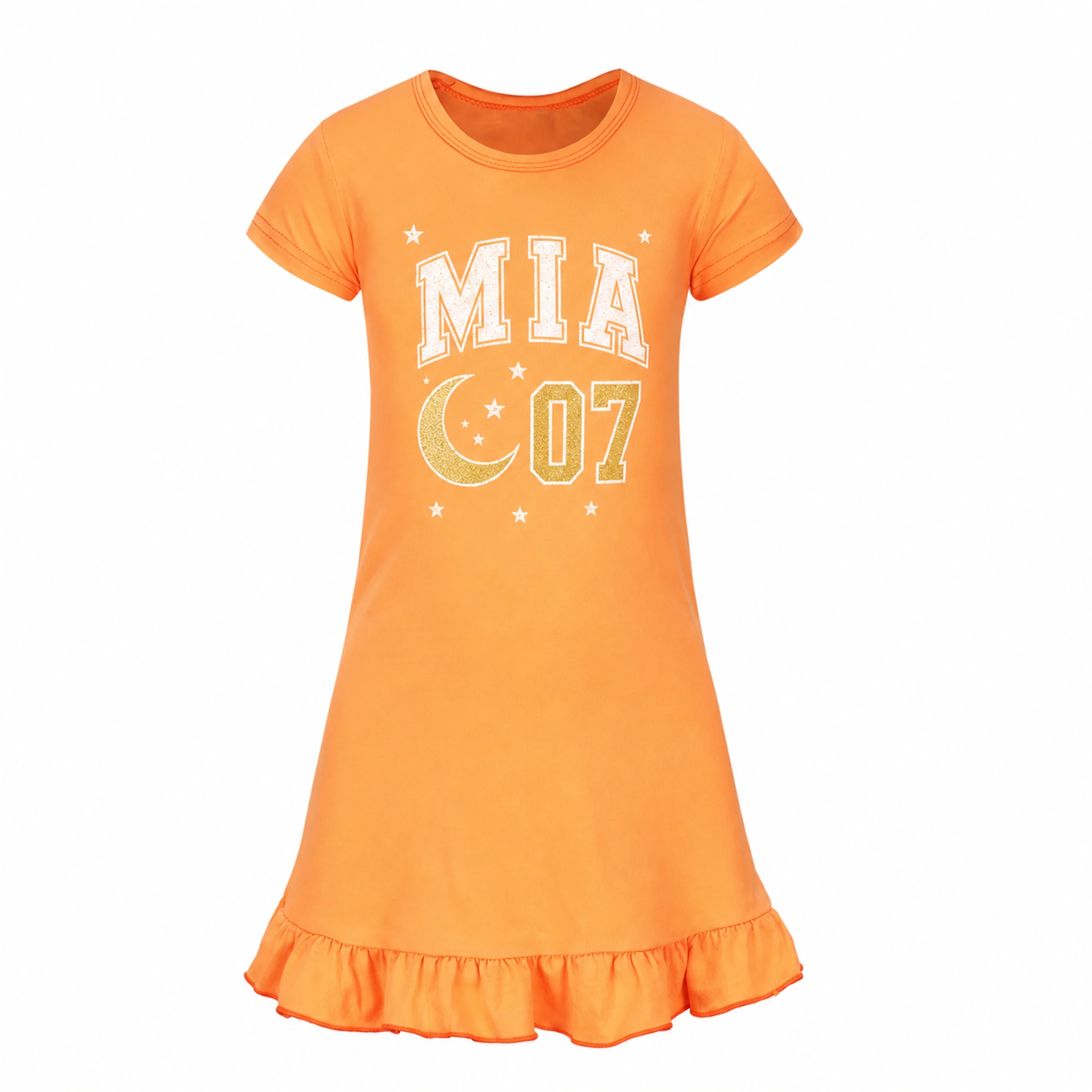 Custom Girls Short-Sleeve Sleep Dress with sample personalization