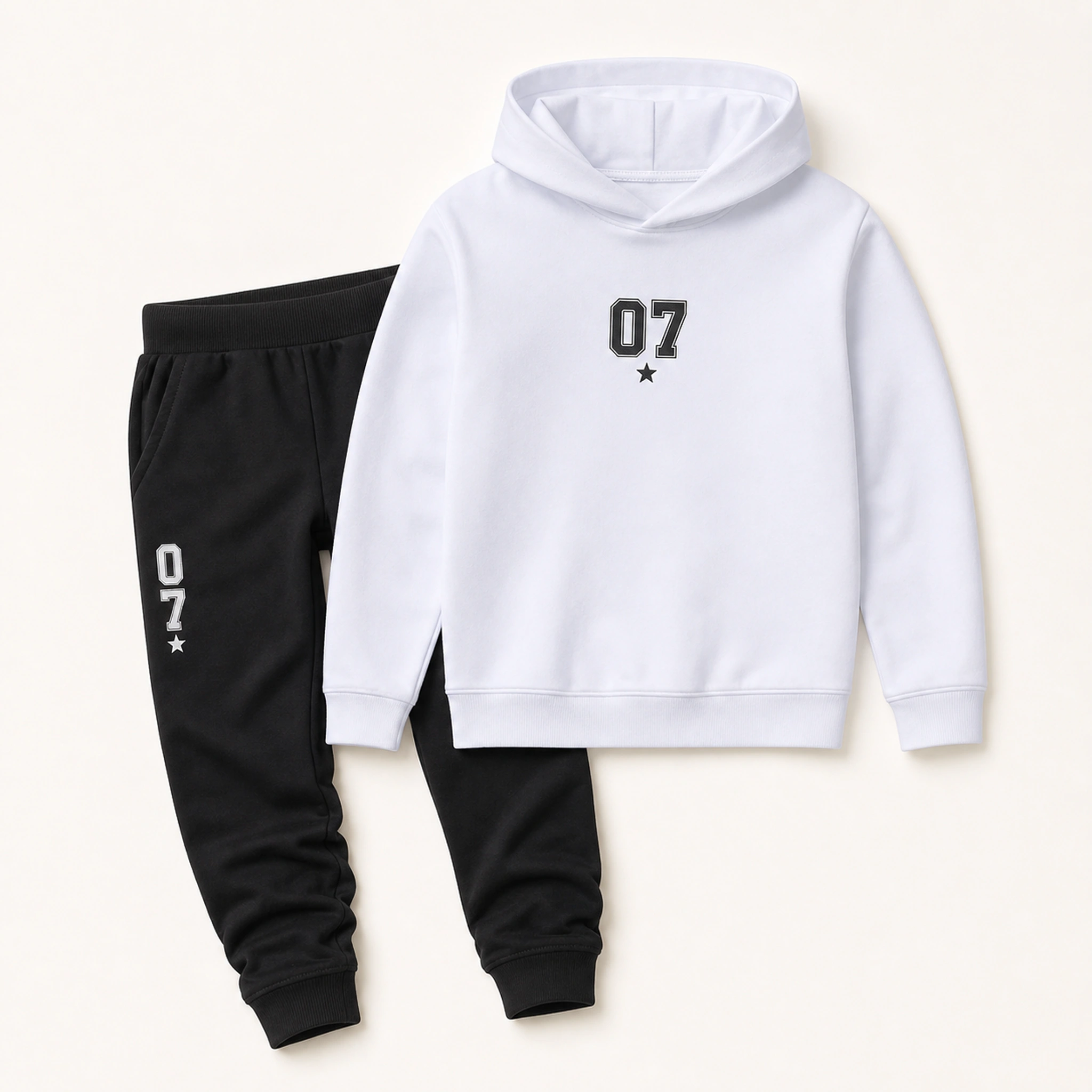 Custom Kids Hoodie and Jogger Set with sample personalization