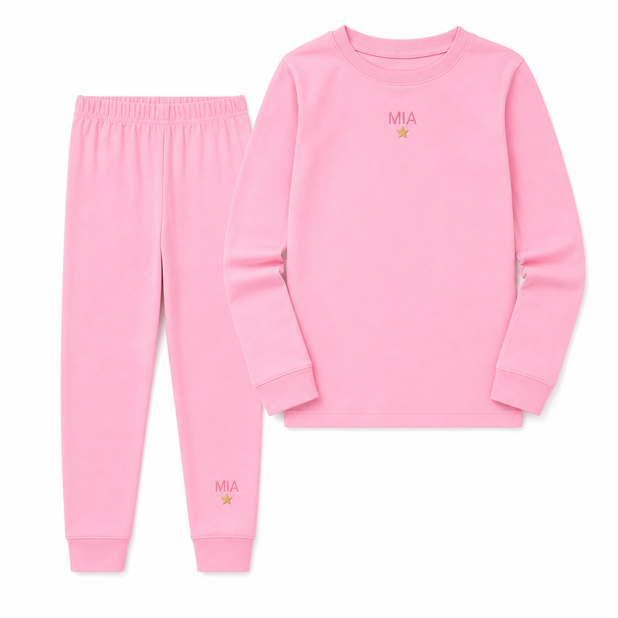 Custom Kids Long Pajama Set with sample personalization