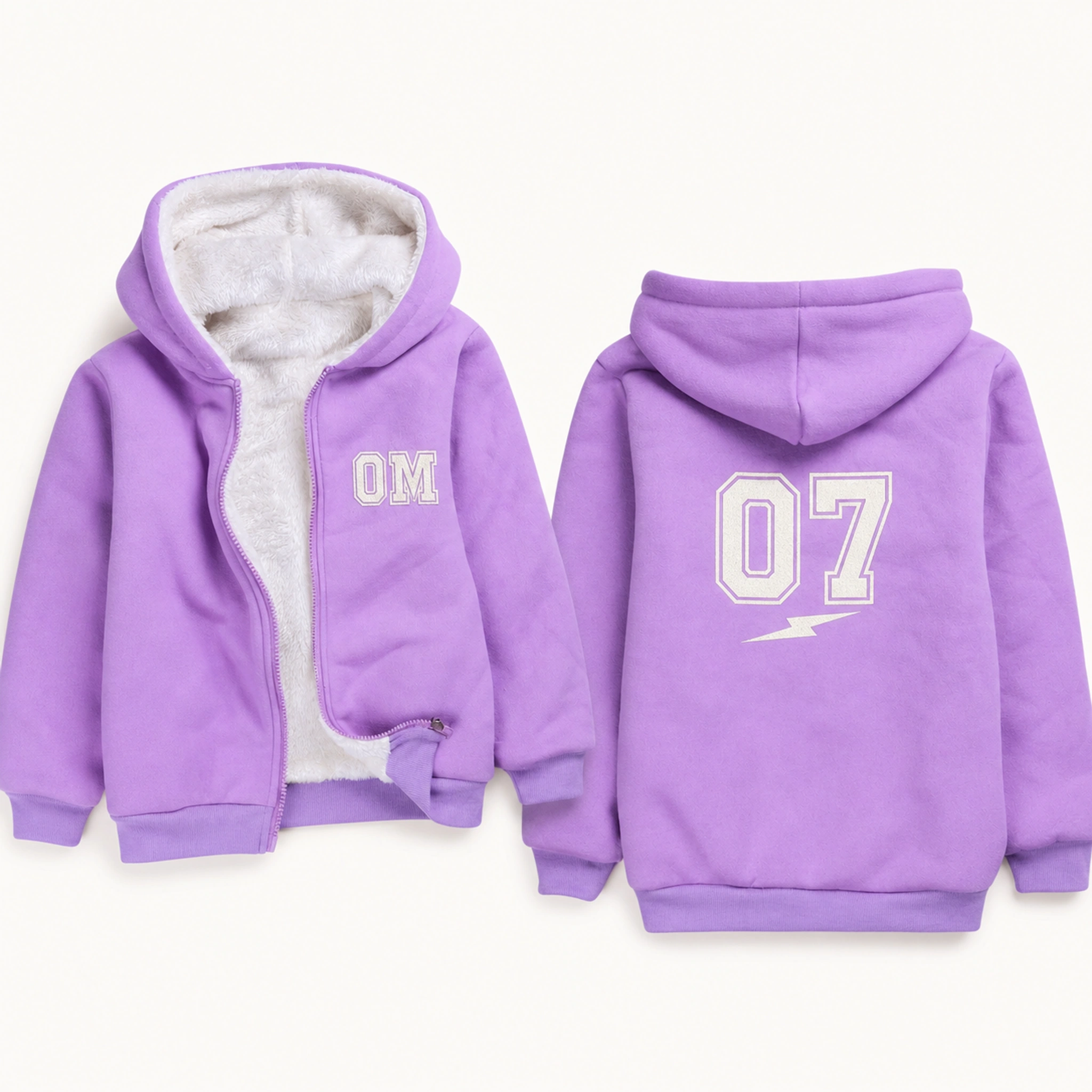 Custom Kids Thick Zip Winter Jacket with sample personalization