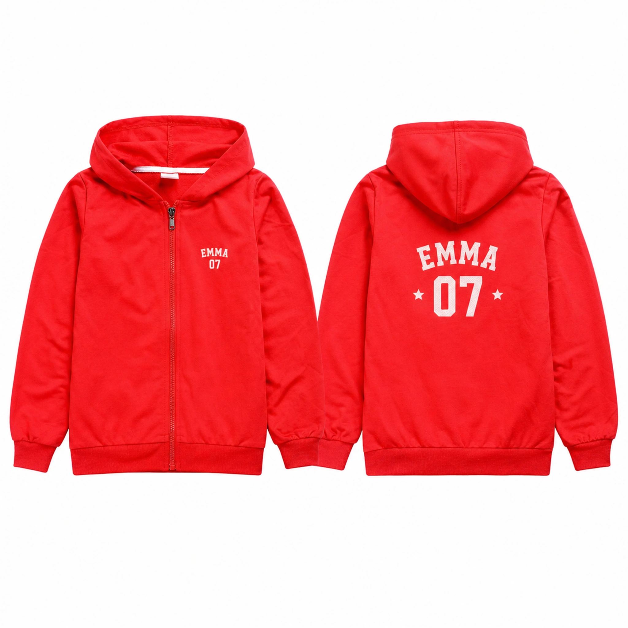 Custom Kids Zip-Up Cardigan Jacket with sample personalization