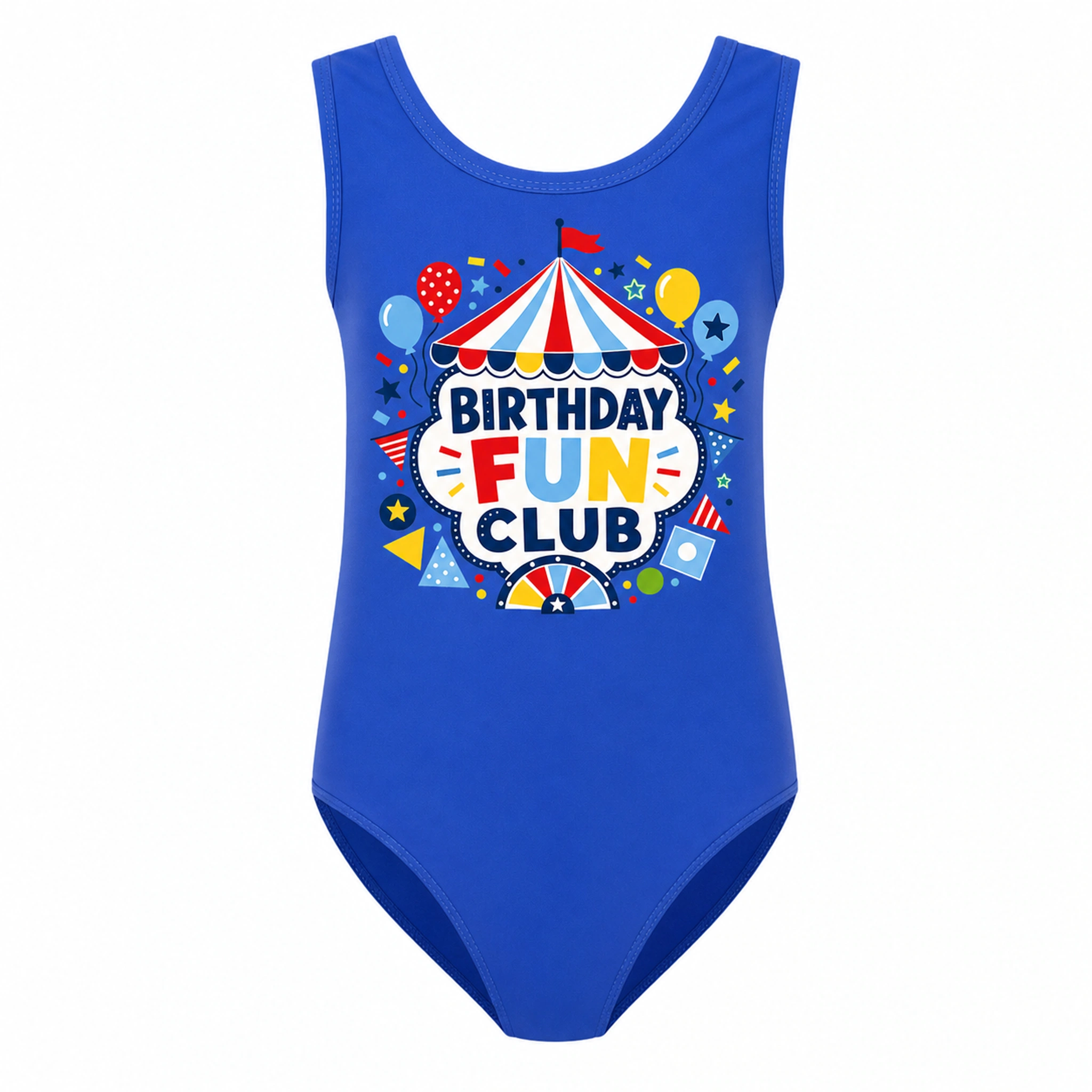 Birthday Fun Club Girls Ruffle-Hem One-Piece Swimsuit for Kids product preview