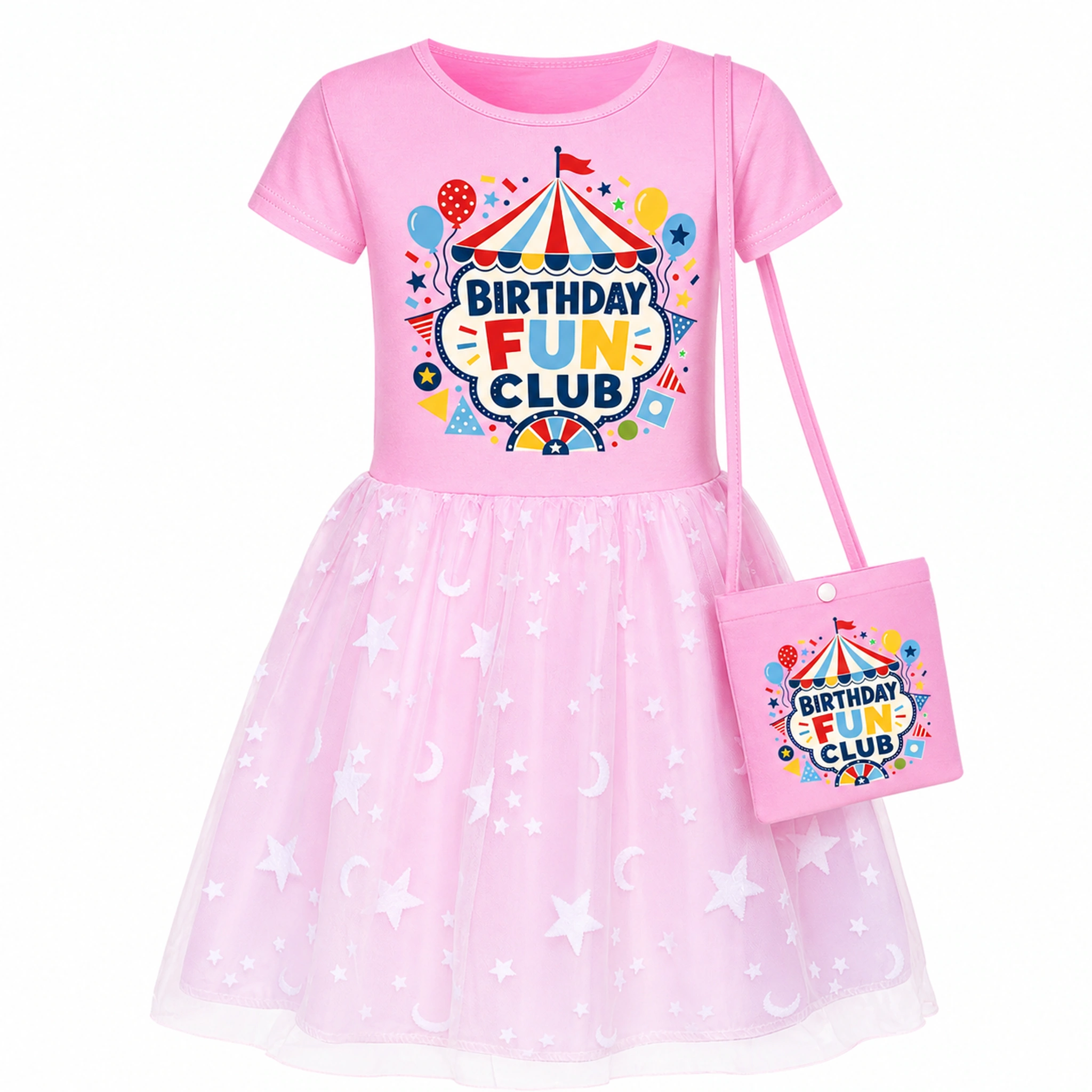 Birthday Fun Club Girls Short Skirt Styles with Bag for Kids product preview