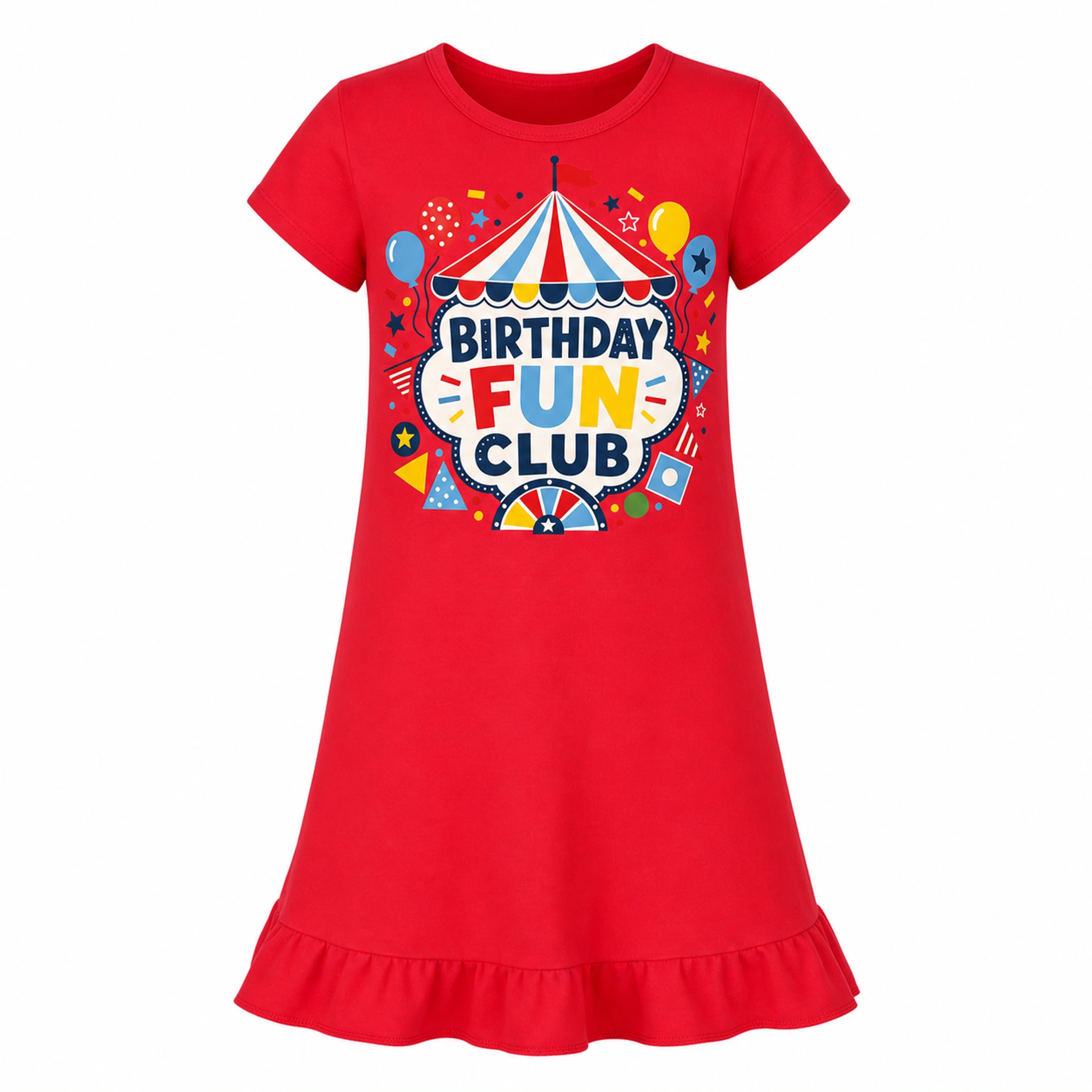 Birthday Fun Club Girls Short-Sleeve Sleep Dress for Kids product preview