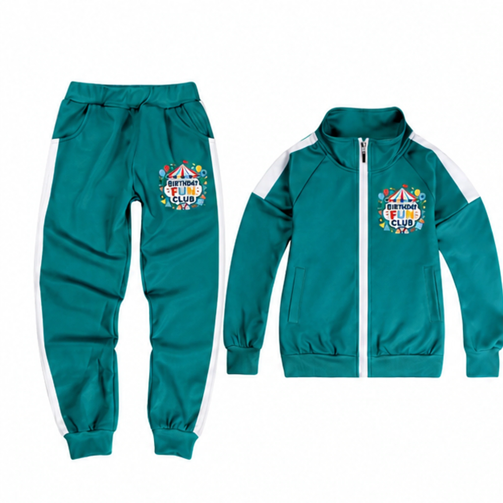 Birthday Fun Club Color-Block Jacket and Pants Set for Kids in the selected color