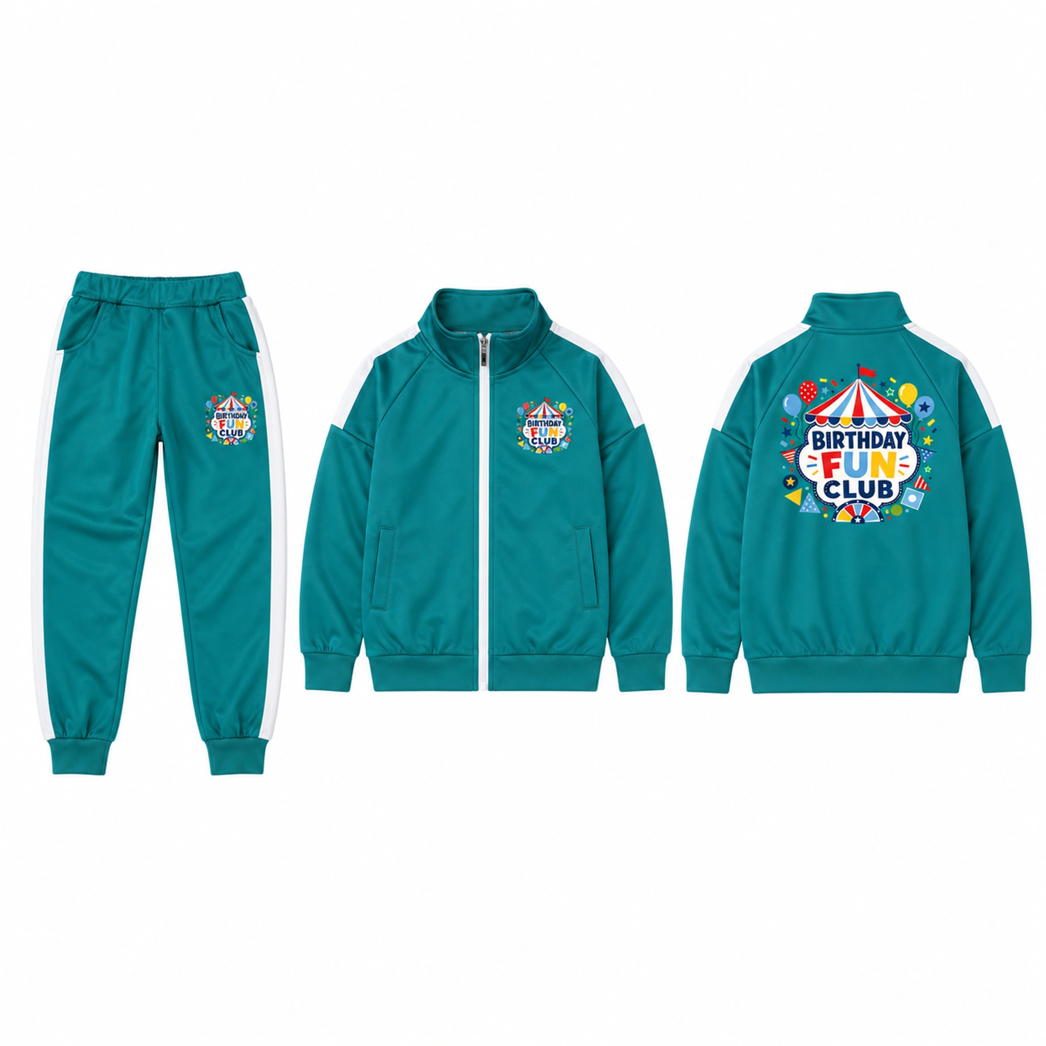 Birthday Fun Club Color-Block Jacket and Pants Set for Kids product preview