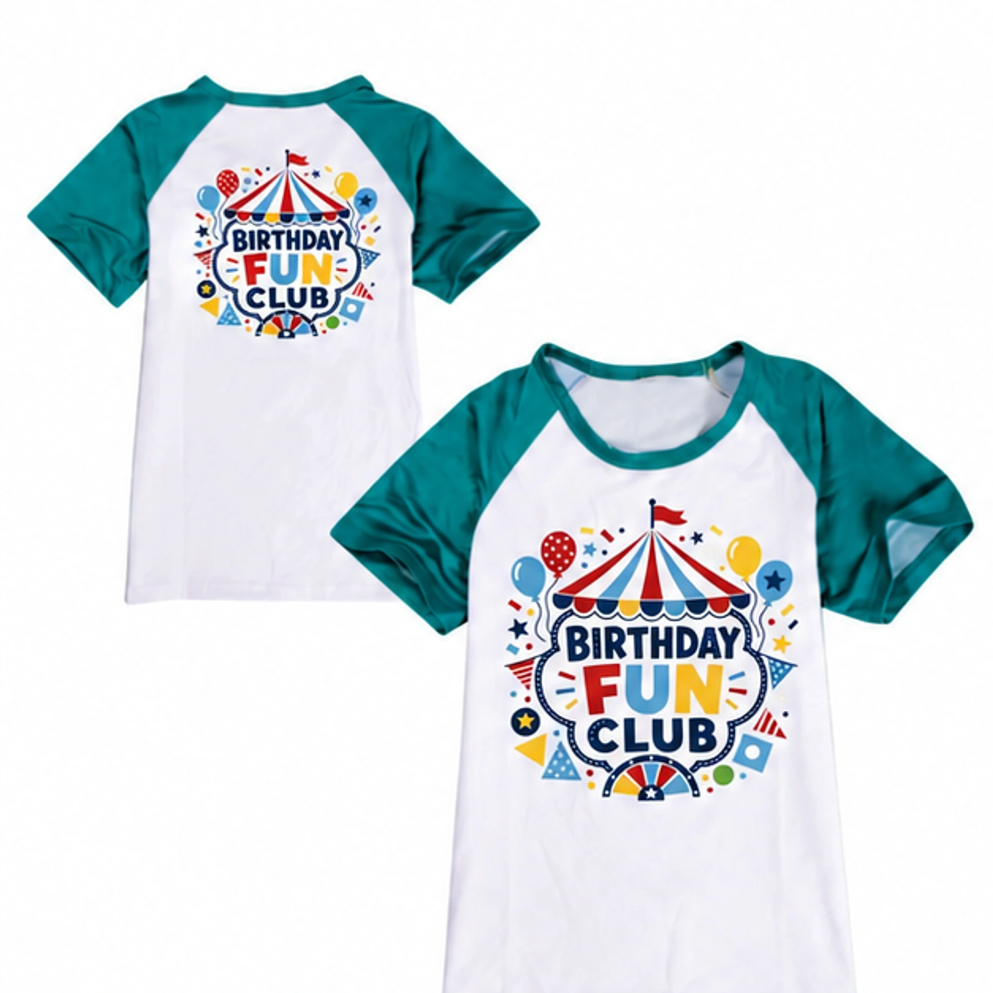 Birthday Fun Club Color-Block T-Shirt for Kids in the selected color
