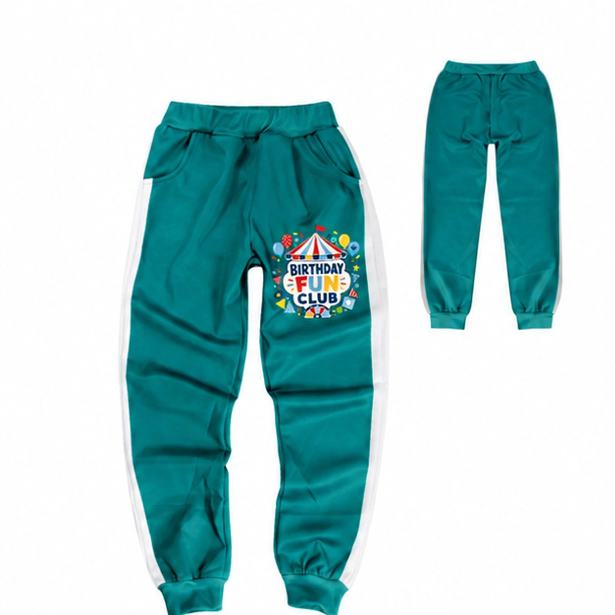 Birthday Fun Club Color-Block Tracksuit Pants for Kids in the selected color