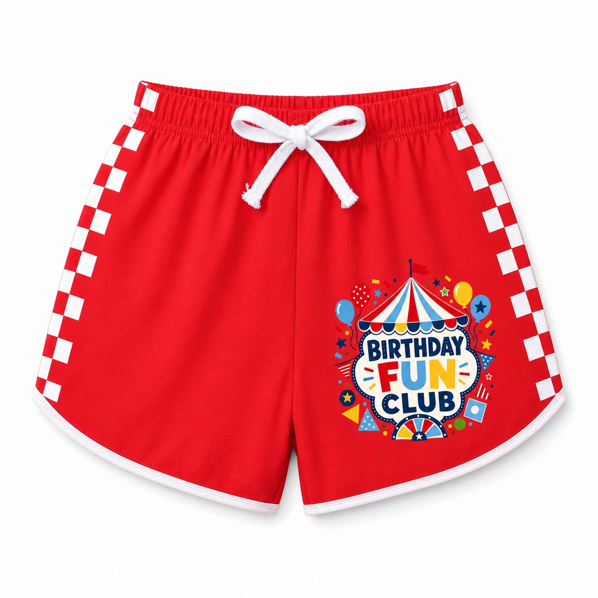Birthday Fun Club Checker-Stripe Pajama Shorts for Kids product preview
