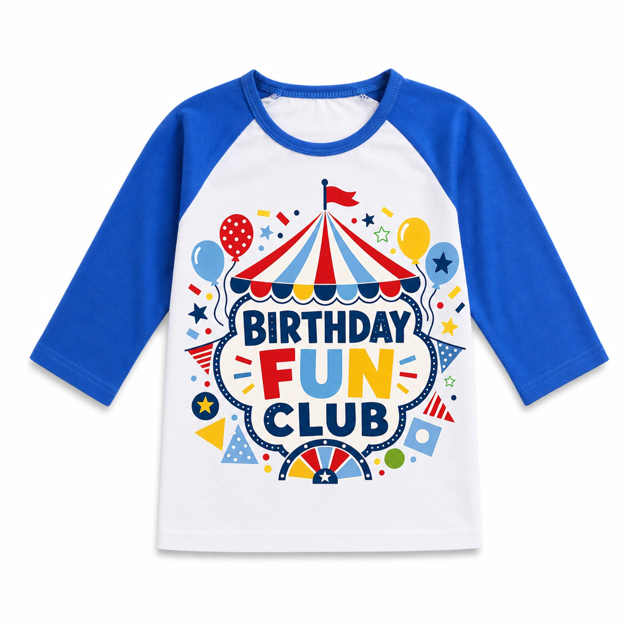 Birthday Fun Club Soft Three-Quarter-Sleeve Top — Alternate Style for Kids product preview