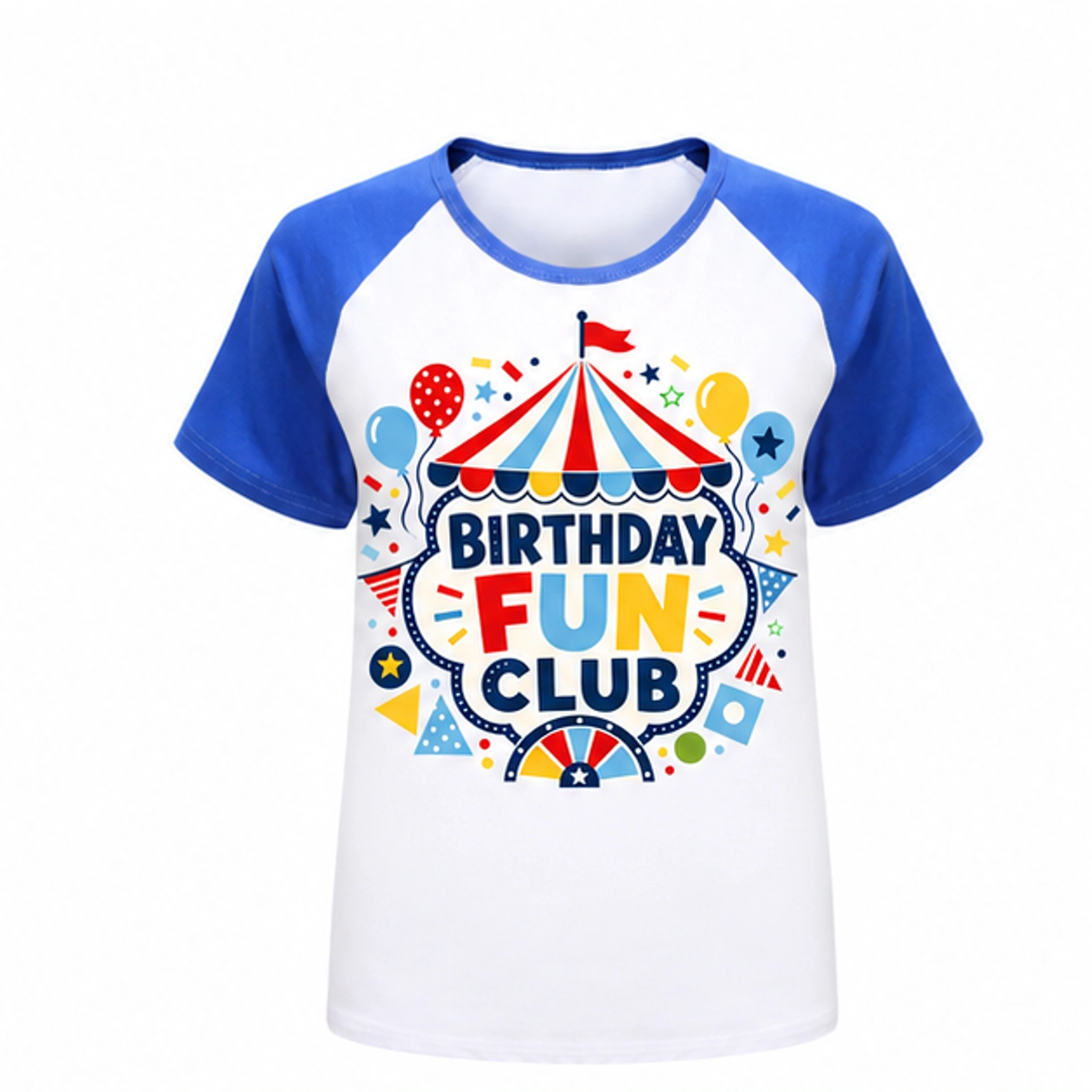 Birthday Fun Club Soft Short-Sleeve Top for Kids in the selected color