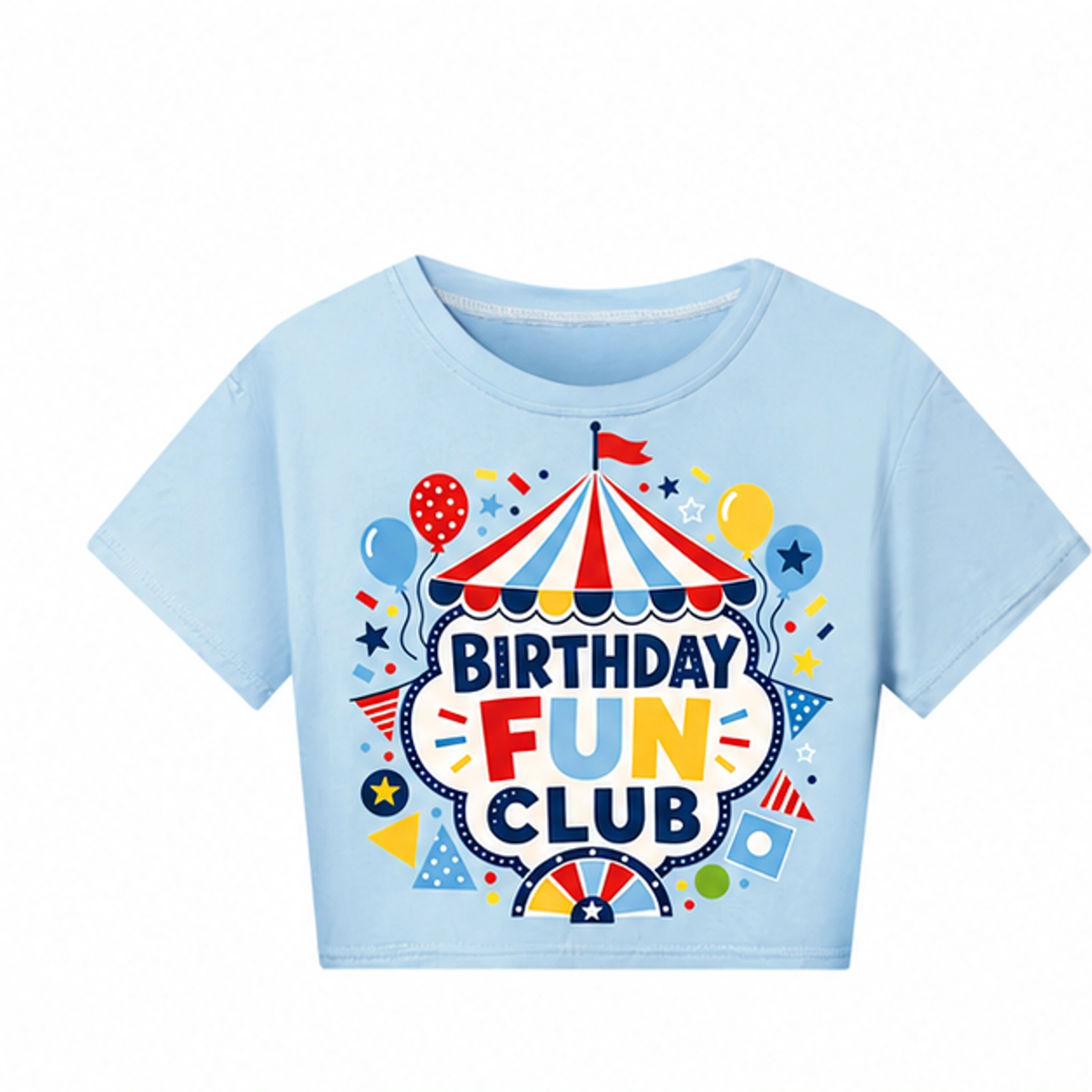 Birthday Fun Club Cropped Short-Sleeve Top for Kids in the selected color