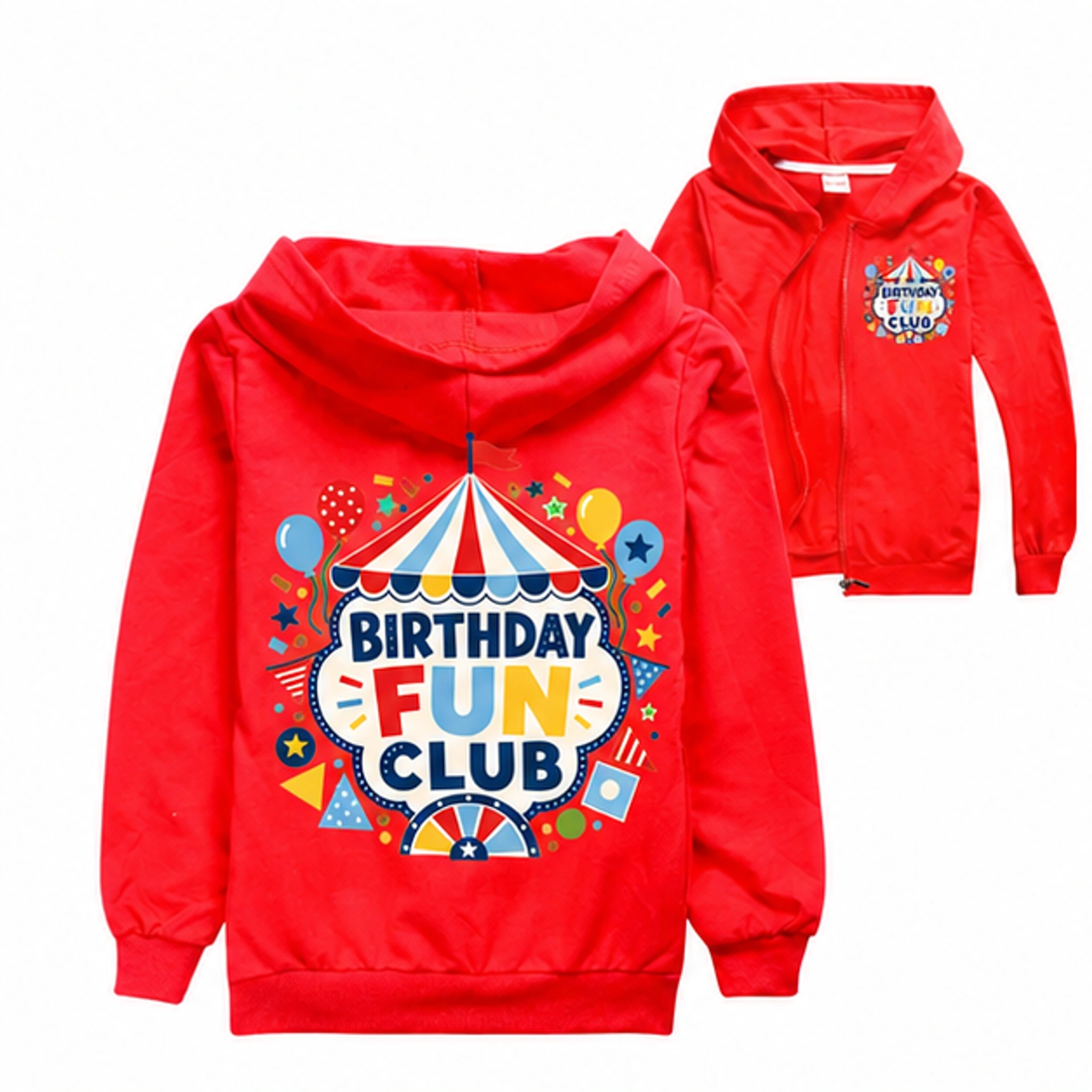 Birthday Fun Club Zip-Up Cardigan Jacket for Kids in the selected color