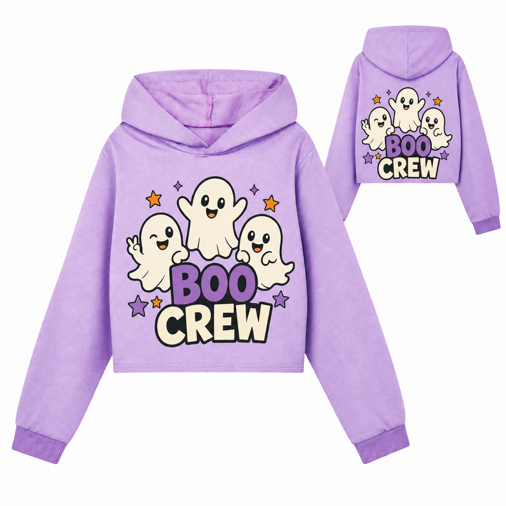 Boo Crew Custom Girls Cropped Hoodie AI-rendered finished product