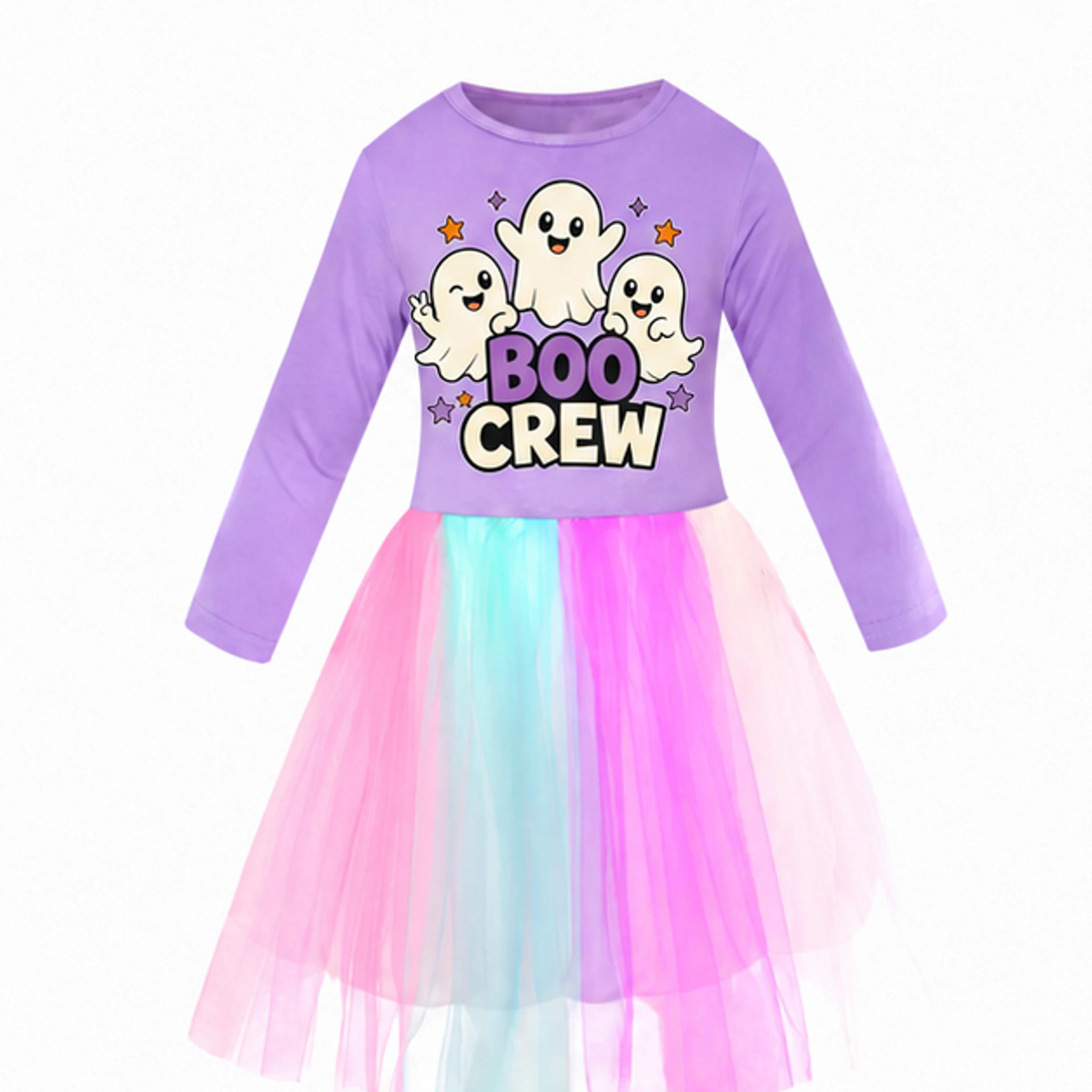 Purple · Long Tulle Skirt Custom Girls Long Tulle and Star Skirt Styles with the Boo Crew design