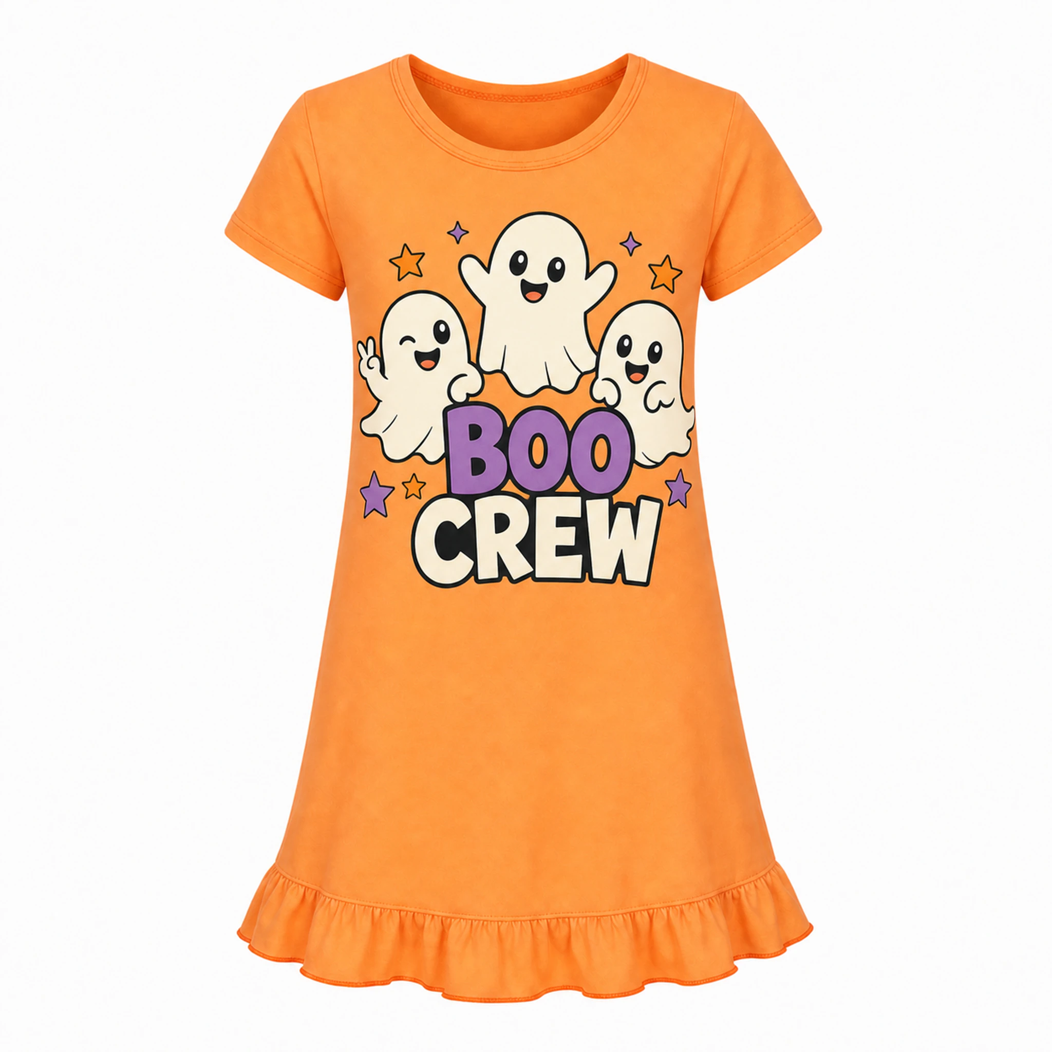 Boo Crew Custom Girls Short-Sleeve Sleep Dress AI-rendered finished product