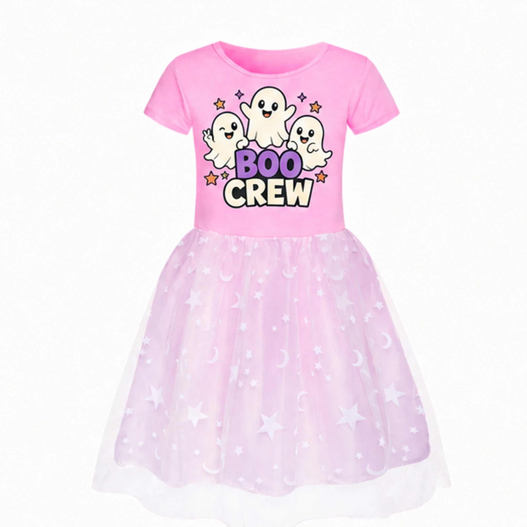 Pink Custom Girls Short Tulle and Classic Skirt Styles with the Boo Crew design