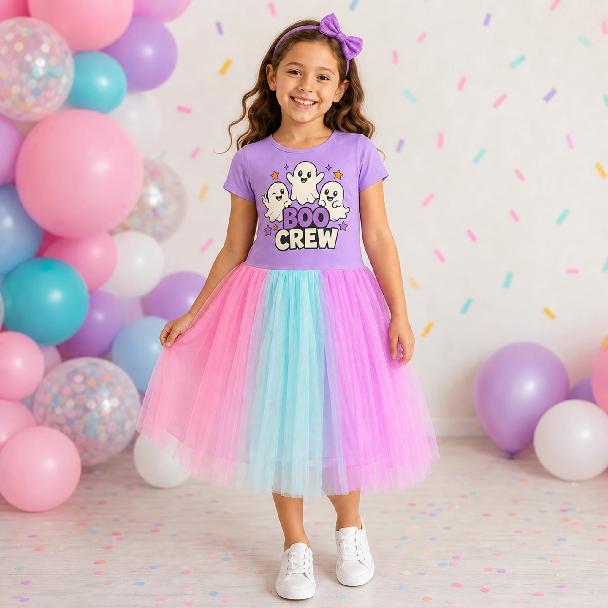 Boo Crew Custom Girls Short Tulle and Classic Skirt Styles shown in a styled lifestyle setting