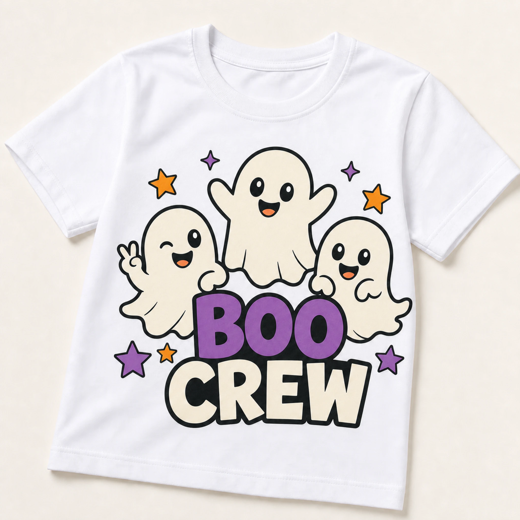 Boo Crew Custom Kids Classic Short-Sleeve T-Shirt print, fabric, and construction details