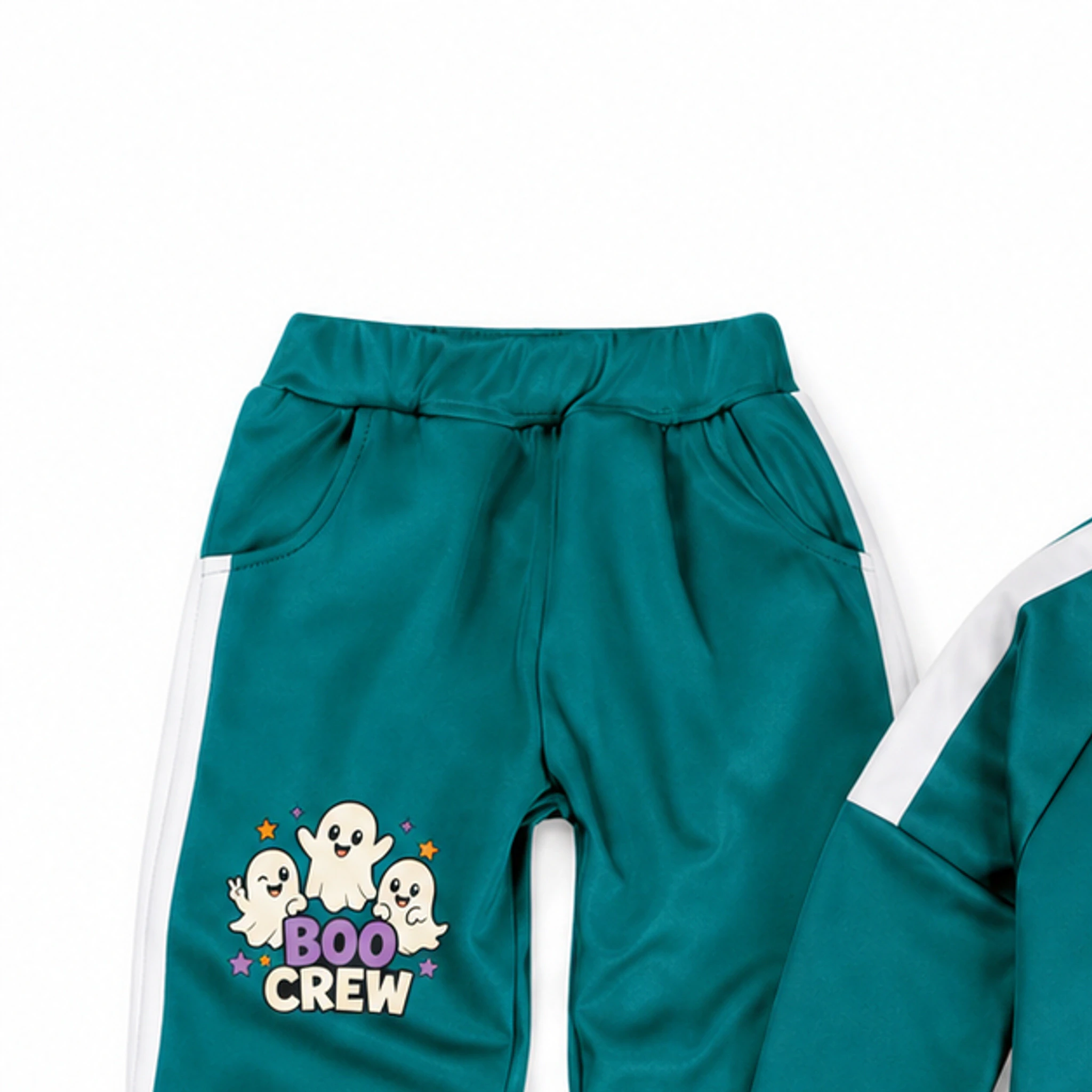 Zip Jacket and Pants Set Custom Kids Color-Block Jacket and Pants Set with the Boo Crew design