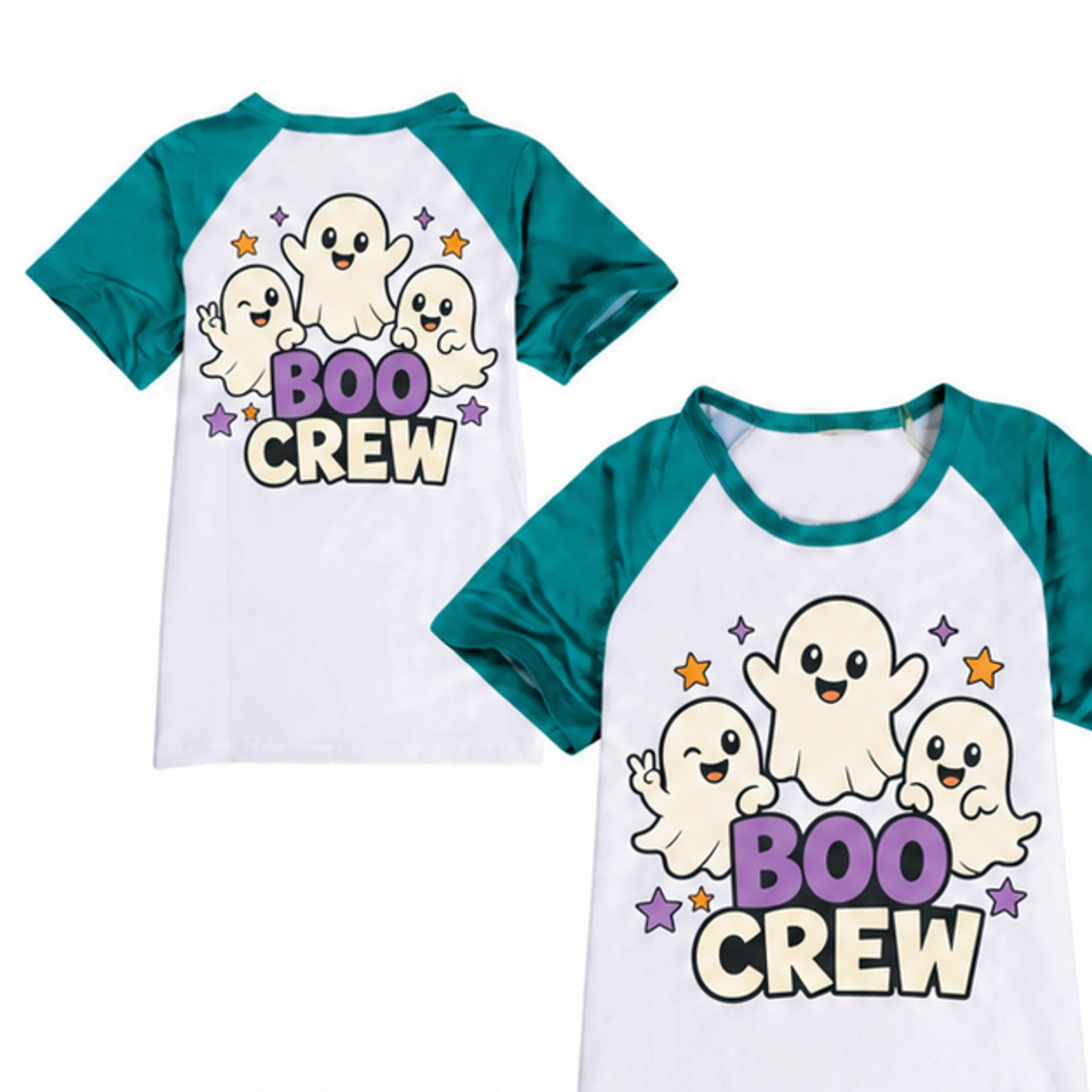 T-Shirt Custom Kids Color-Block T-Shirt with the Boo Crew design