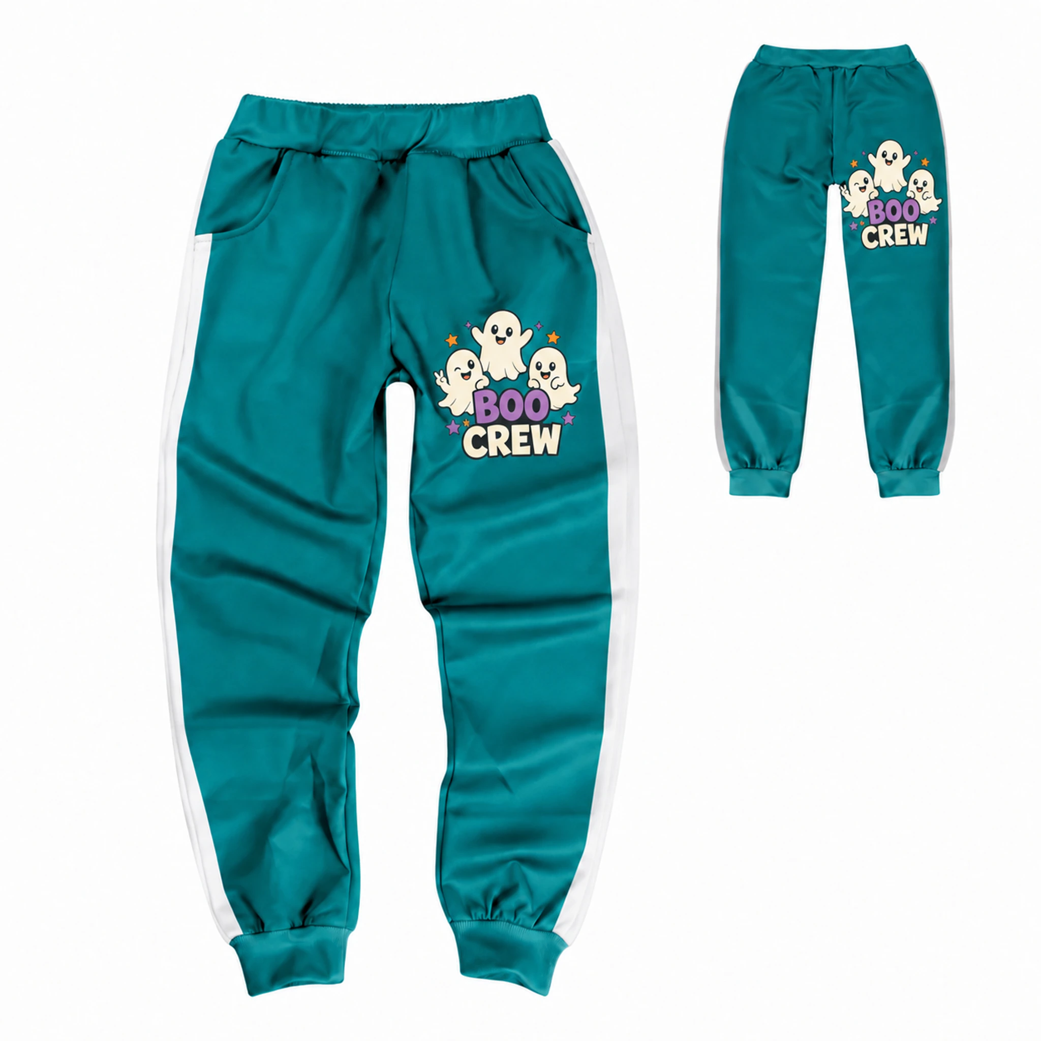 Boo Crew Custom Kids Color-Block Tracksuit Pants AI-rendered finished product