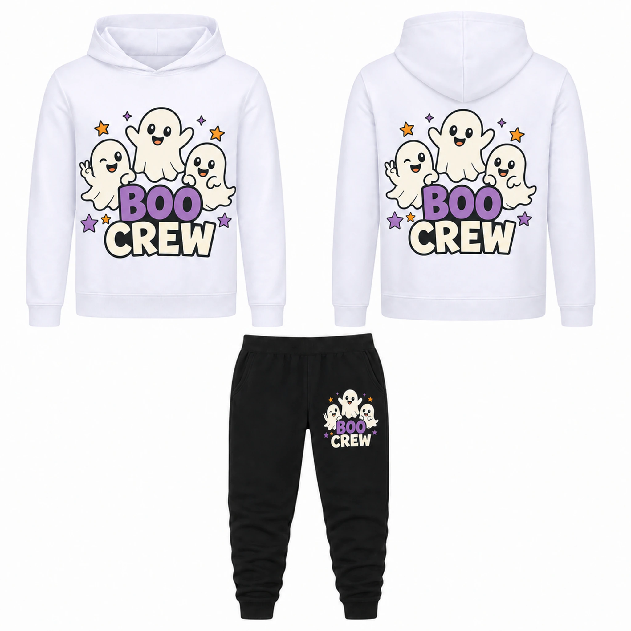 Boo Crew Custom Kids Hoodie and Jogger Set AI-rendered finished product