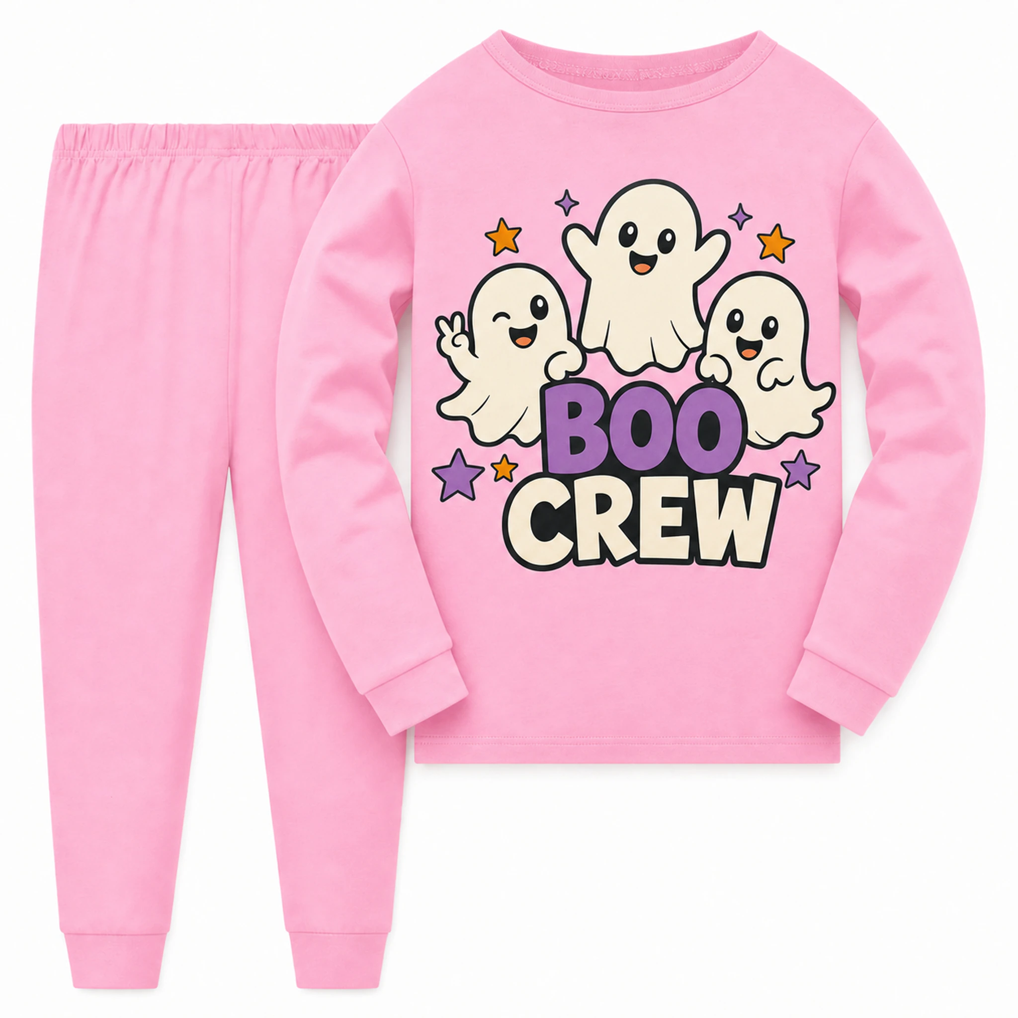 Boo Crew Custom Kids Long Pajama Set AI-rendered finished product