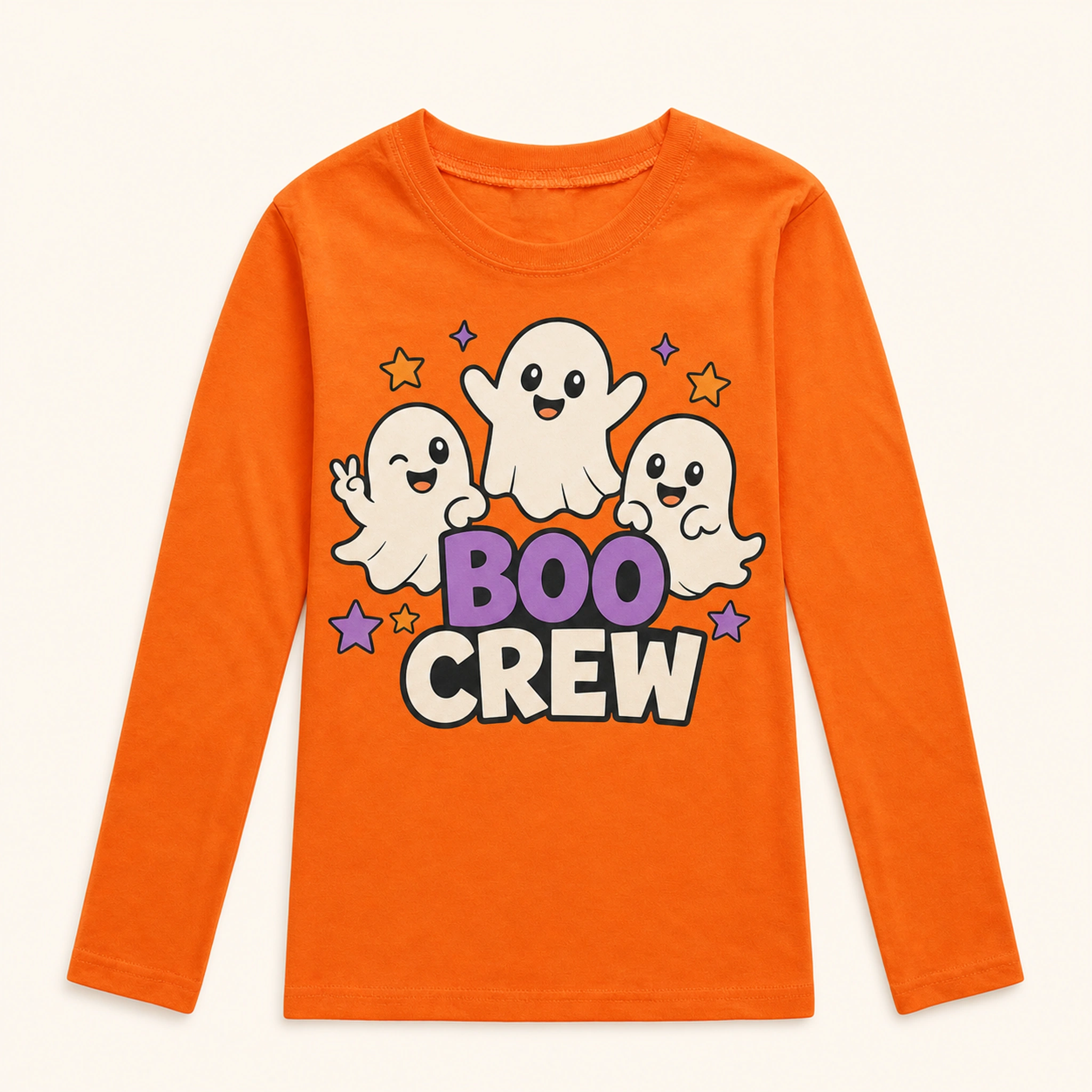 Boo Crew Custom Kids Long-Sleeve T-Shirt AI-rendered finished product