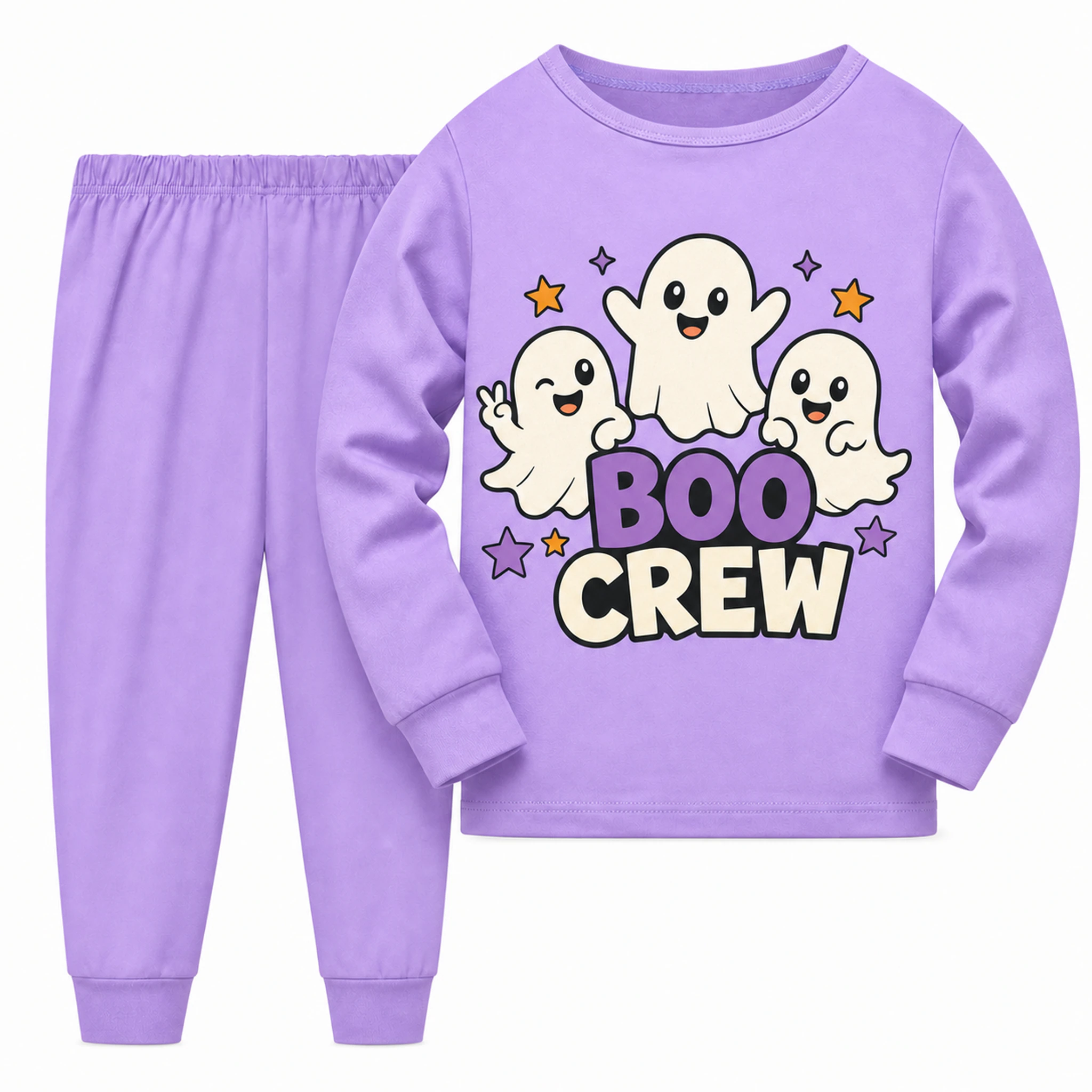 Boo Crew Custom Kids Long-Sleeve Top and Pants Set AI-rendered finished product