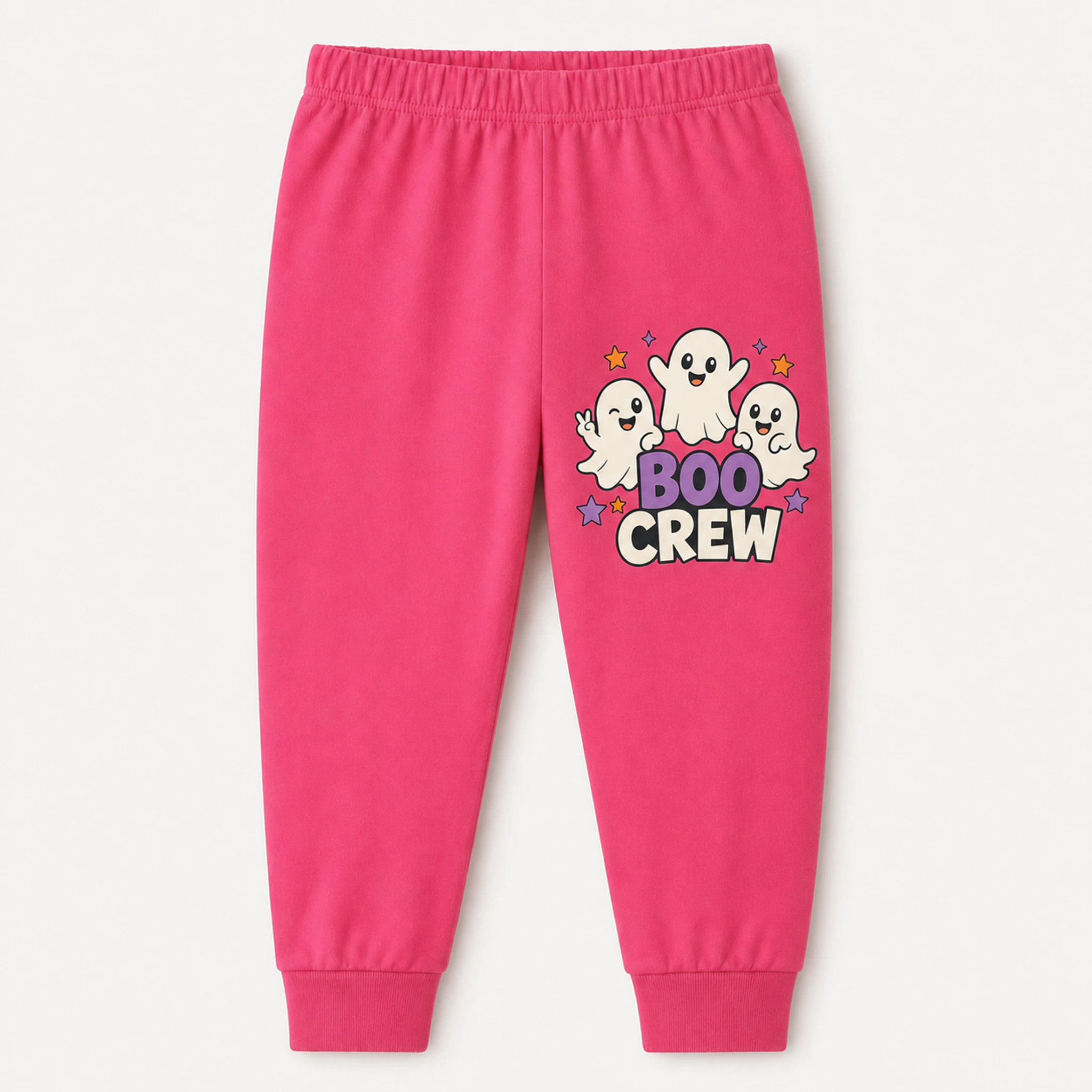 Boo Crew Custom Kids Long Pajama Pants — Pants Only print, fabric, and construction details