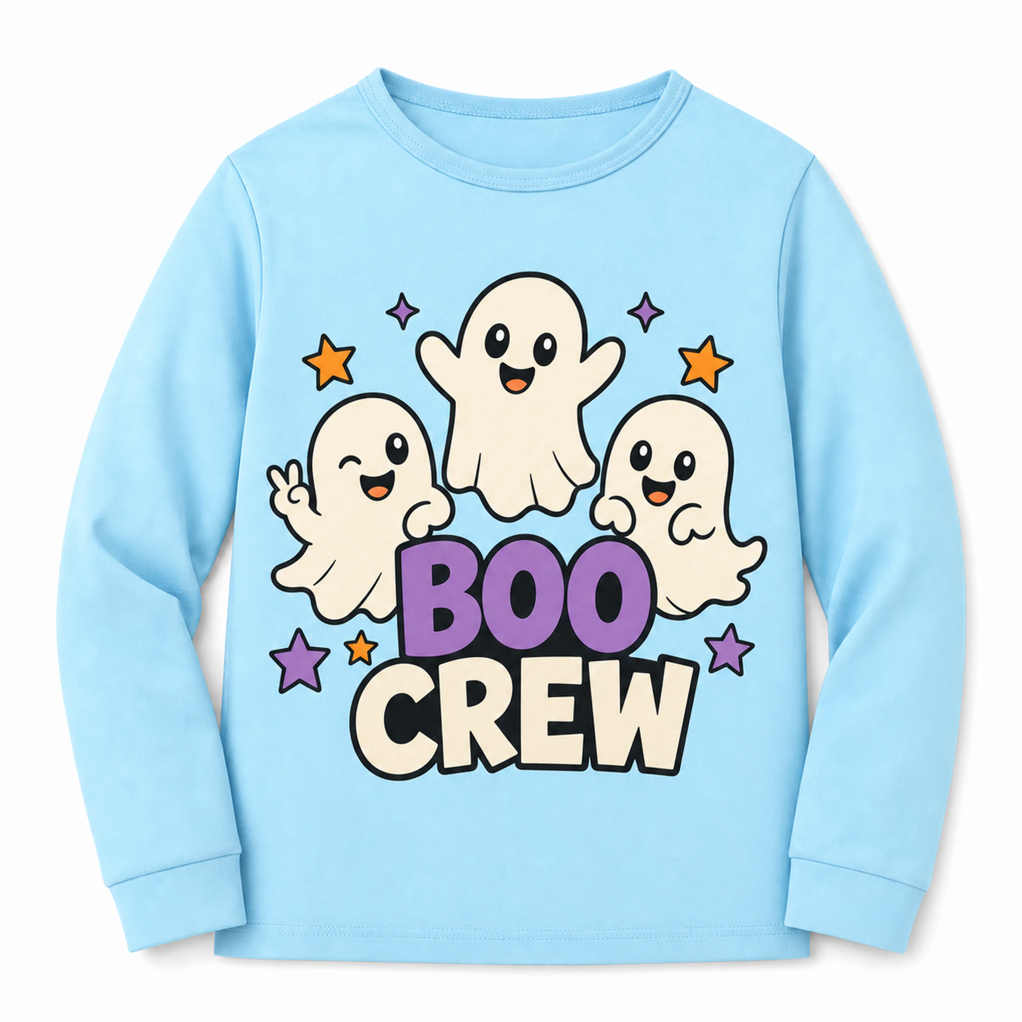 Boo Crew Custom Kids Soft Long-Sleeve Top AI-rendered finished product