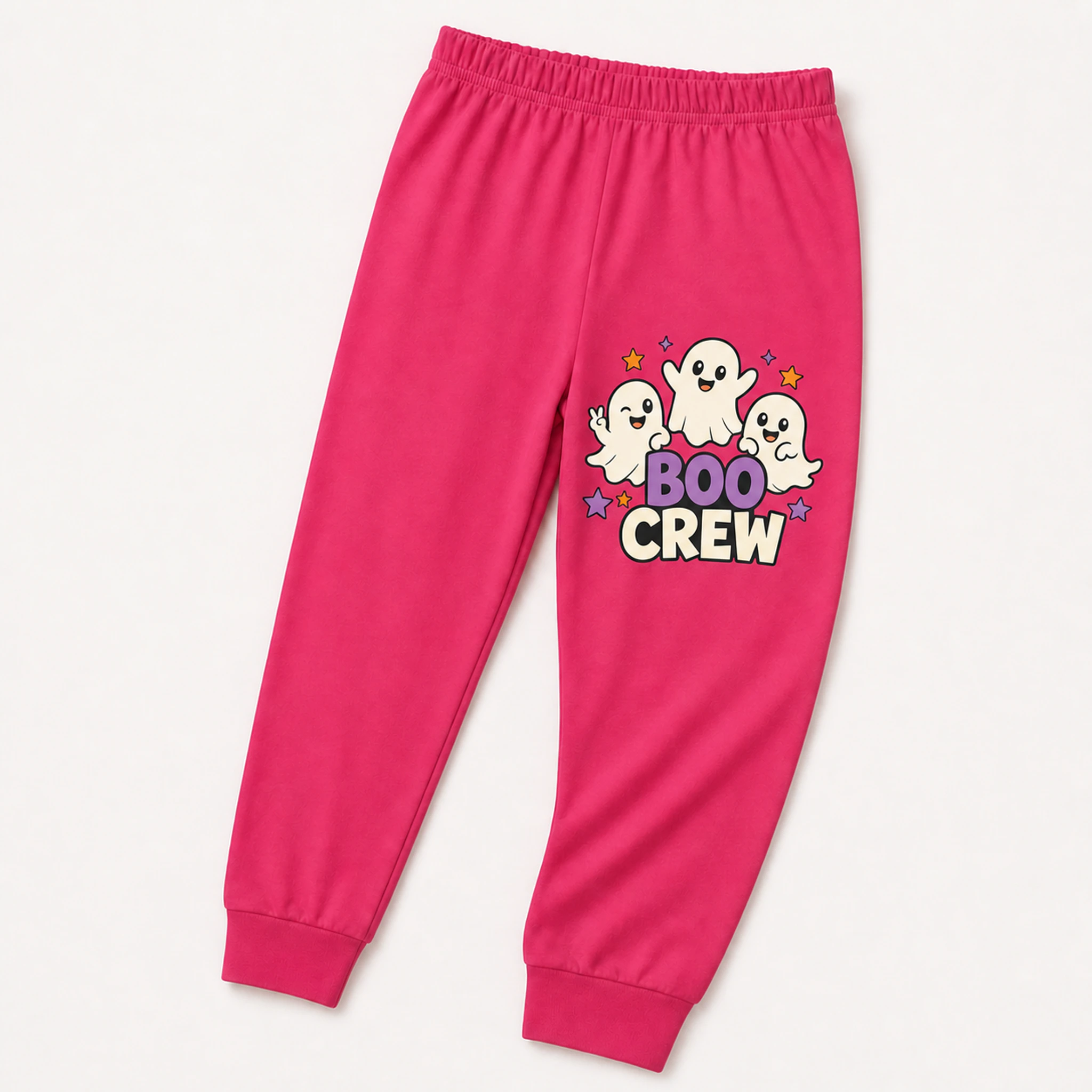 Boo Crew Custom Kids Soft Pajama Pants print, fabric, and construction details