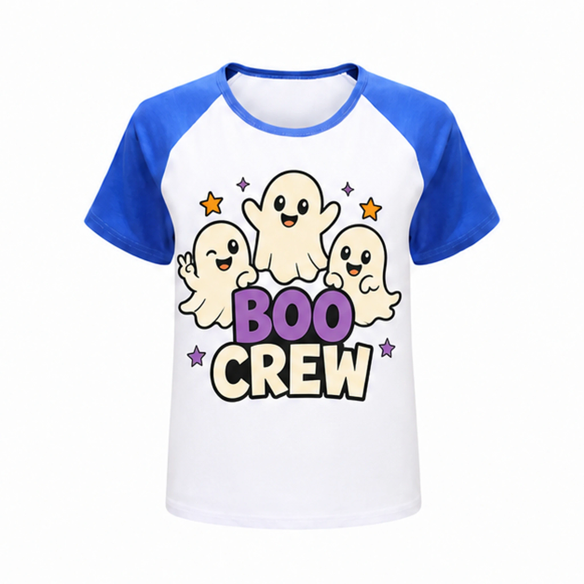 Blue · Short-Sleeve Style Custom Kids Soft Short-Sleeve Top with the Boo Crew design