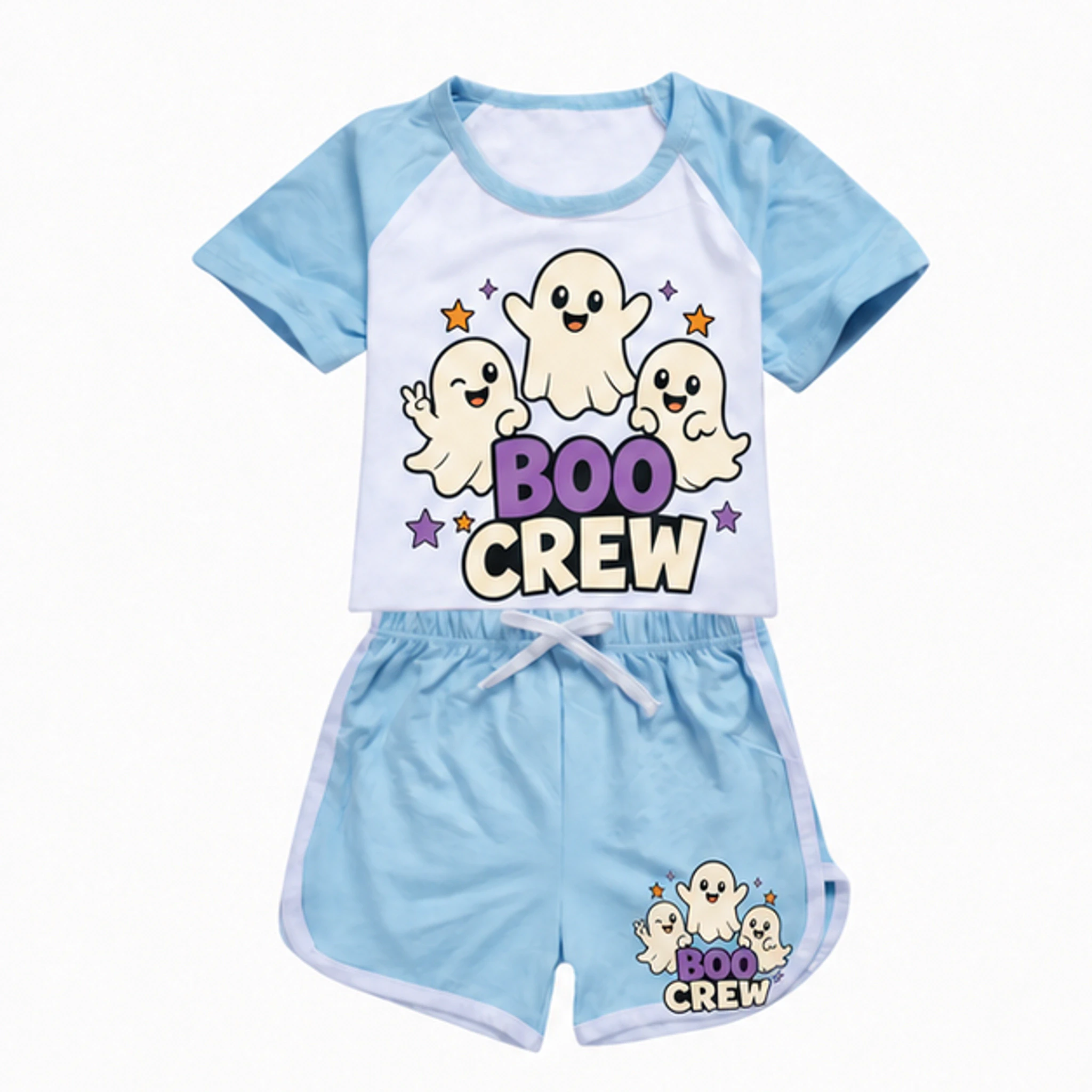Light Blue · Set Custom Kids Summer Sports Set with the Boo Crew design