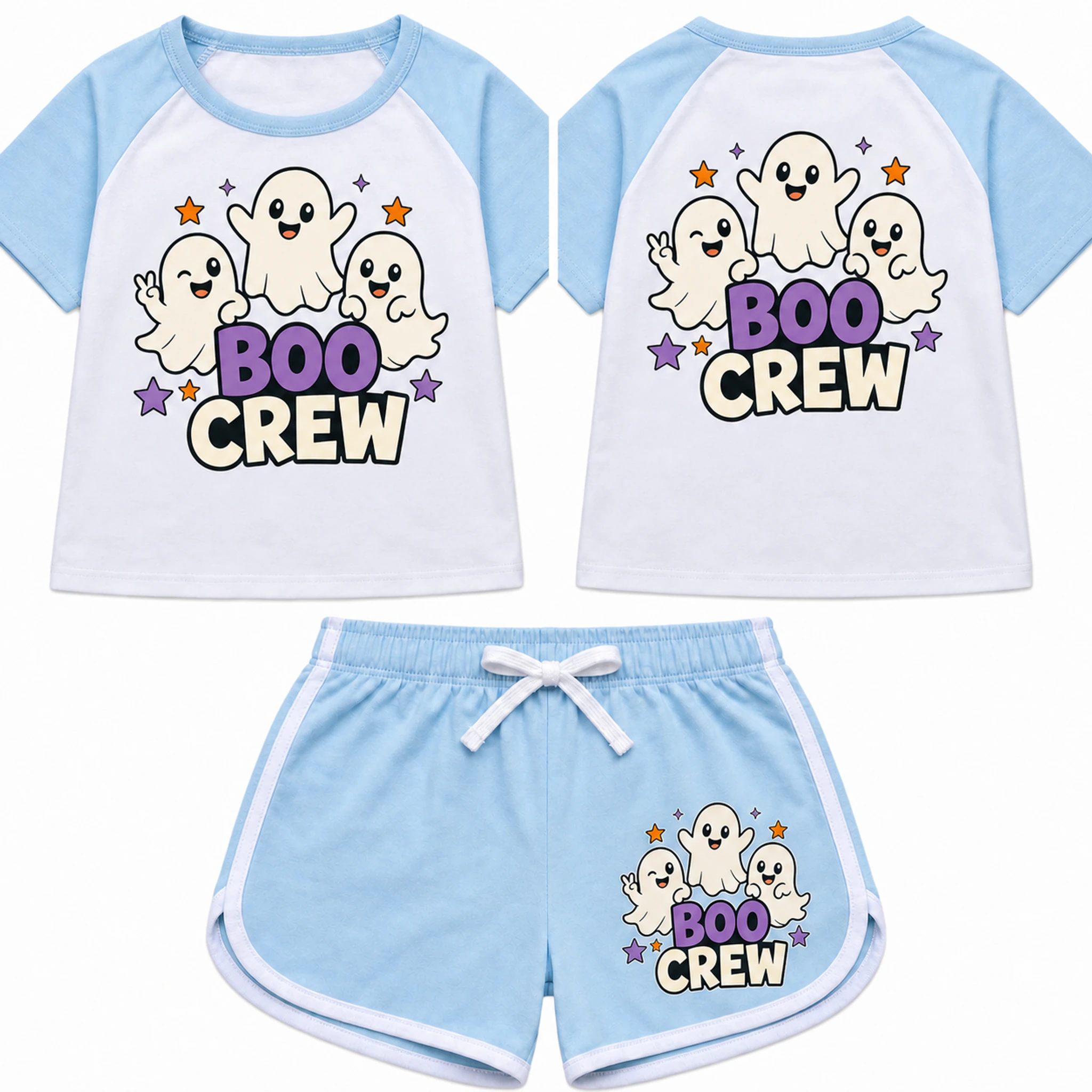 Boo Crew Custom Kids Summer Sports Set print, fabric, and construction details