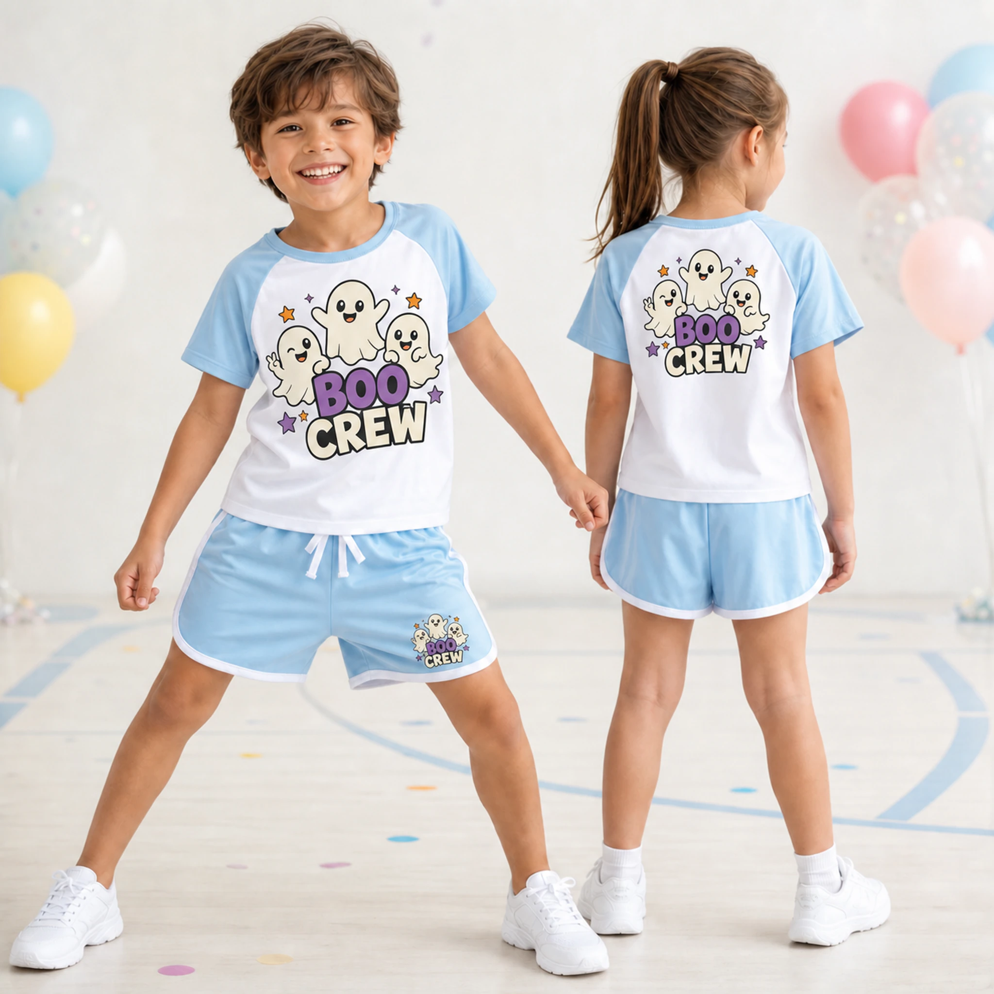 Boo Crew Custom Kids Summer Sports Set shown in a styled lifestyle setting