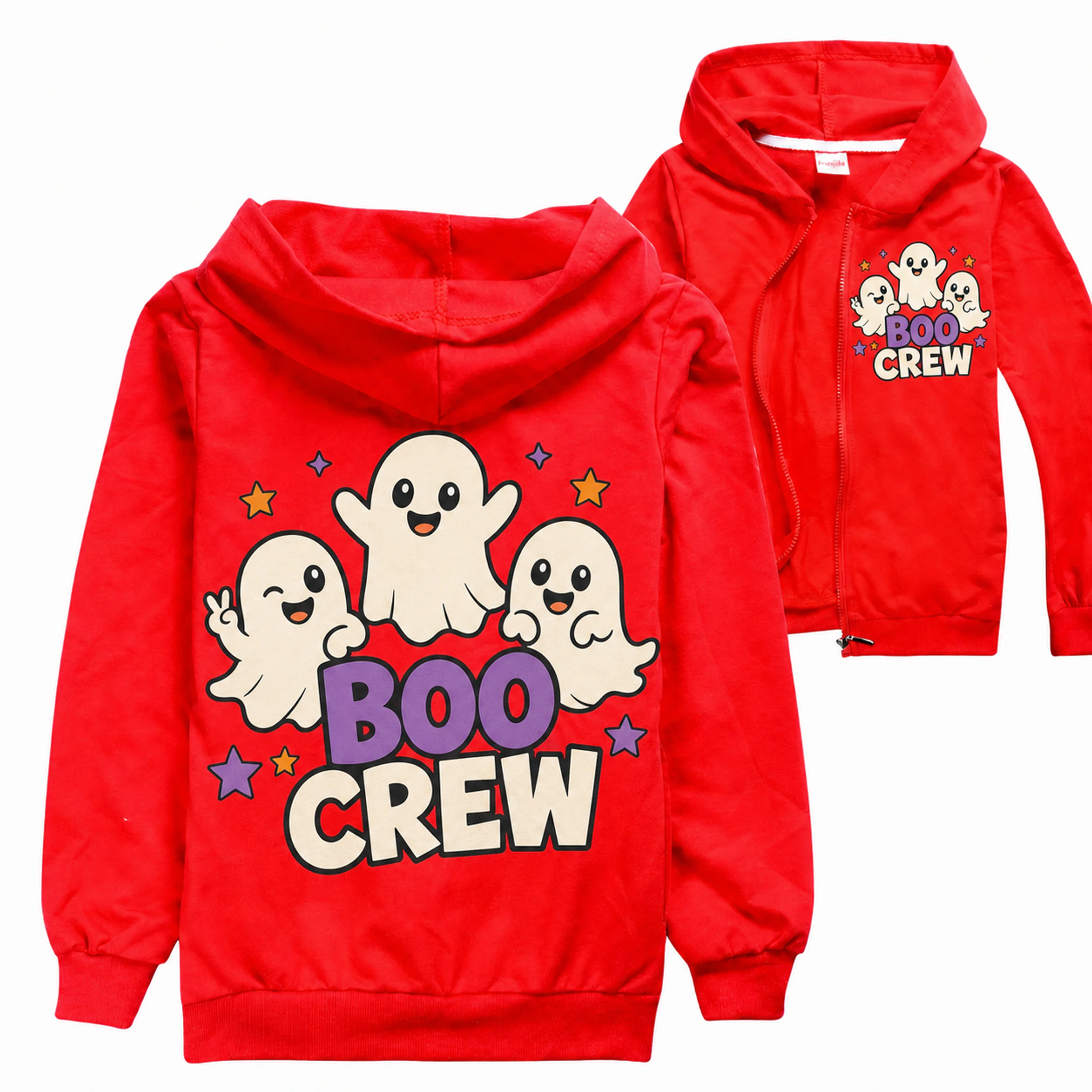Boo Crew Custom Kids Zip-Up Cardigan Jacket AI-rendered finished product