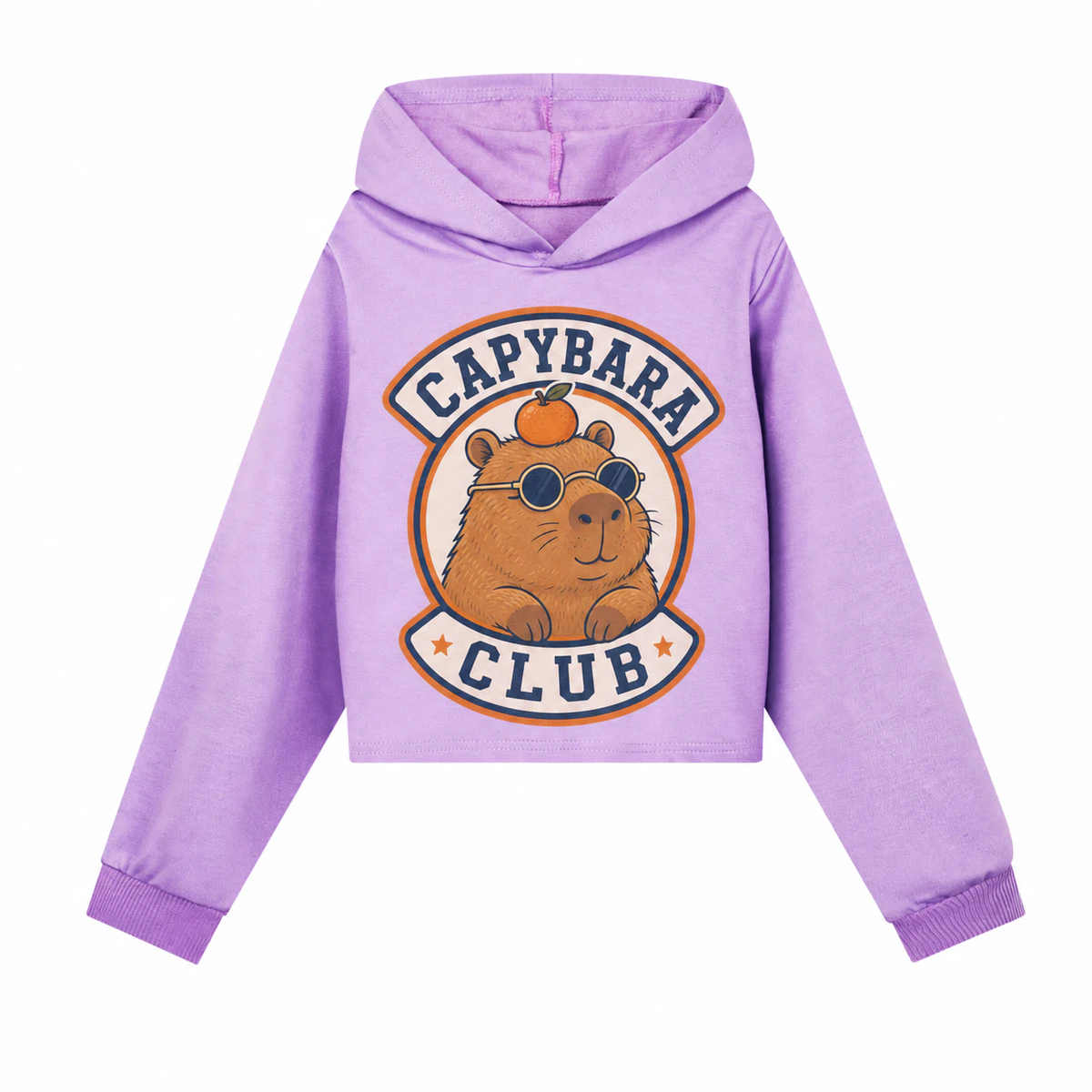 Capybara Club Girls Cropped Hoodie for Kids product preview