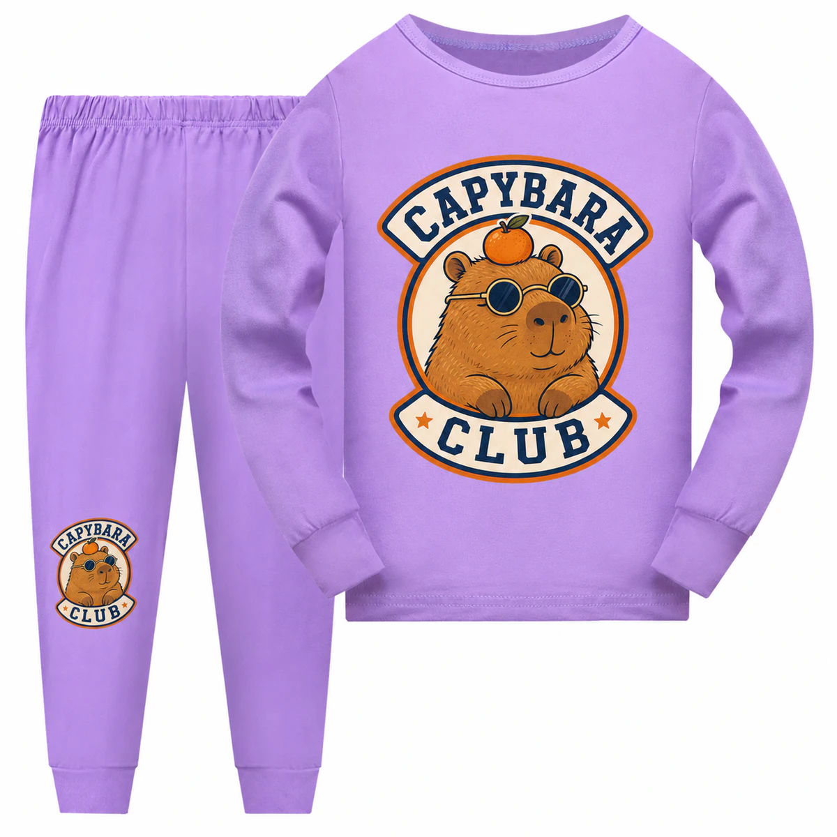 Capybara Club Long-Sleeve Top and Pants Set for Kids product preview
