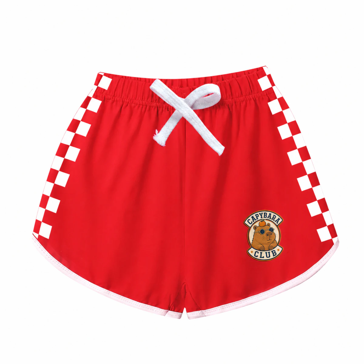 Capybara Club Checker-Stripe Pajama Shorts for Kids product preview