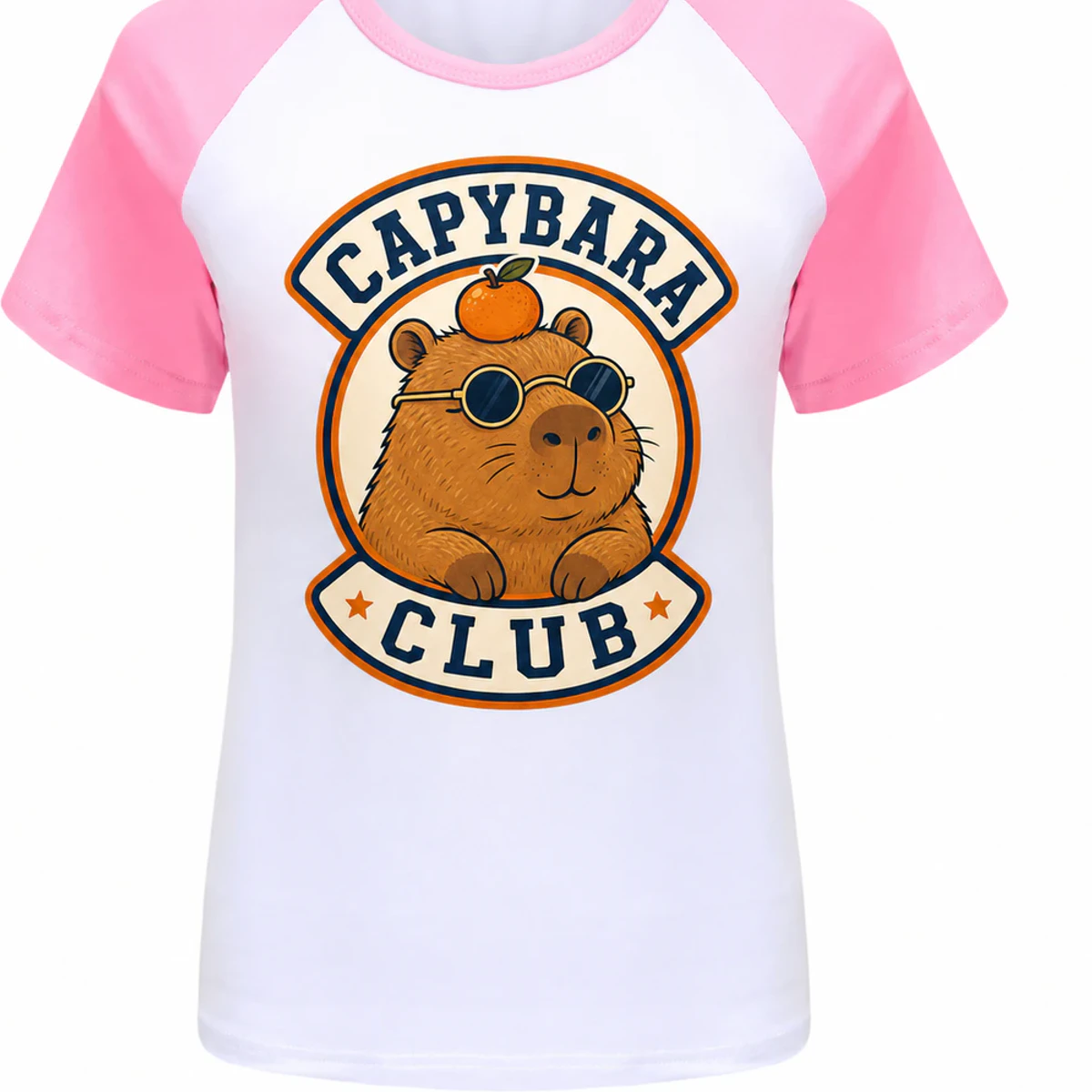 Capybara Club Custom Kids Soft Short-Sleeve Top AI-rendered from the exact blank product, showing integrated print and fabric detail