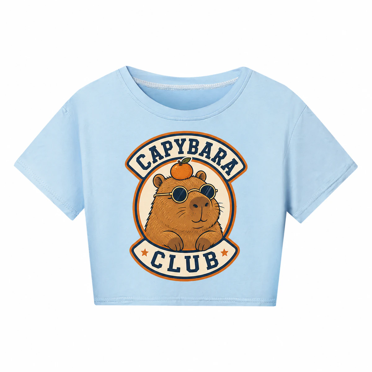 Capybara Club Cropped Short-Sleeve Top for Kids product preview