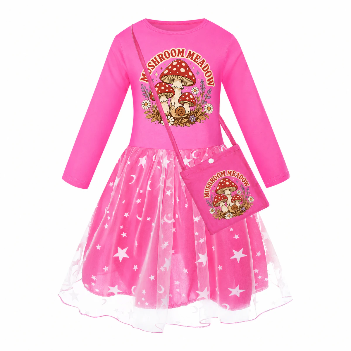 Mushroom Meadow Girls Long Tulle and Star Skirt Styles with Bag for Kids product preview