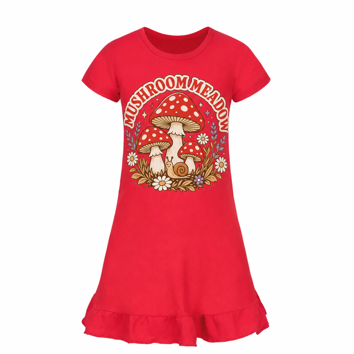 Mushroom Meadow Girls Short-Sleeve Sleep Dress for Kids product preview