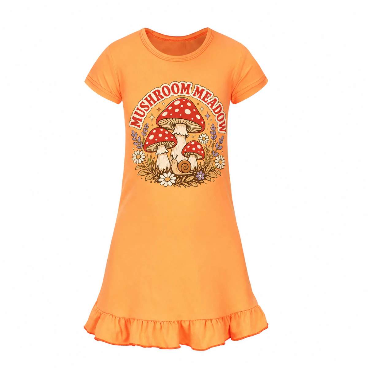 Mushroom Meadow Girls Short-Sleeve Sleep Dress for Kids product preview