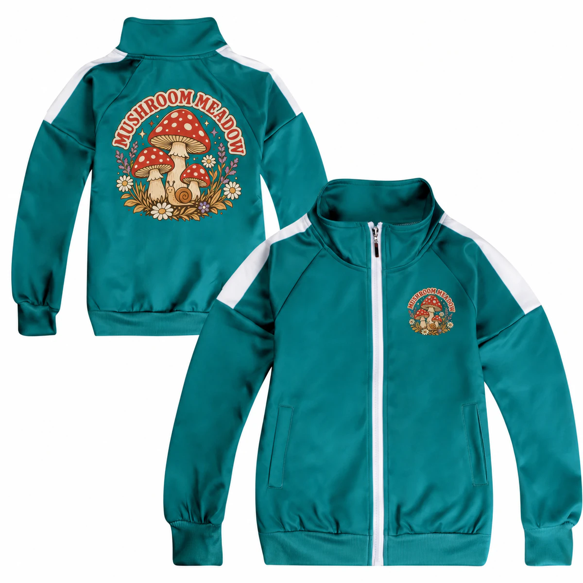 Mushroom Meadow Color-Block Zip Jacket for Kids product preview